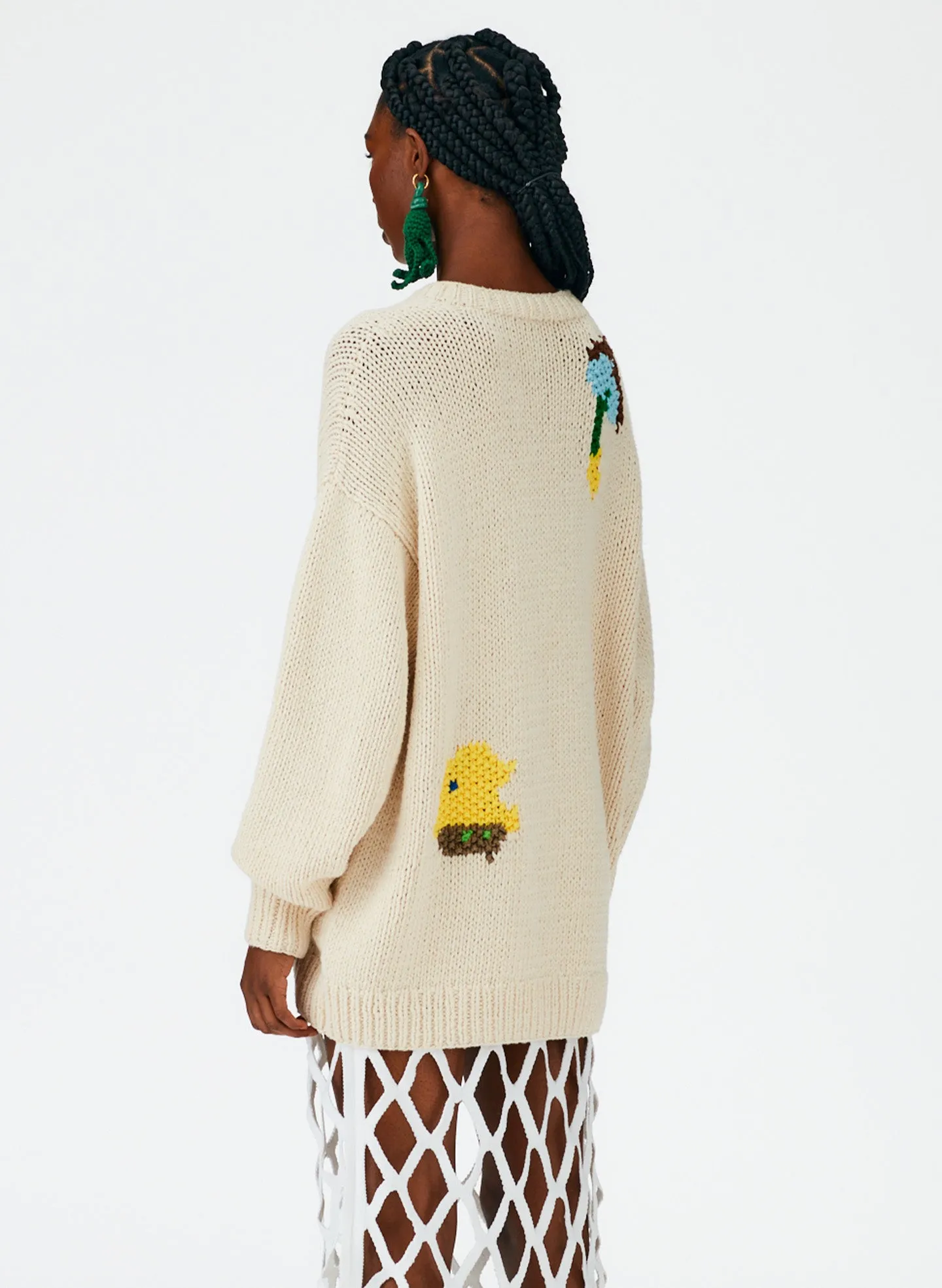 Handknit Intarsia Crewneck Pullover sold by Tibi product image thumbnail 5