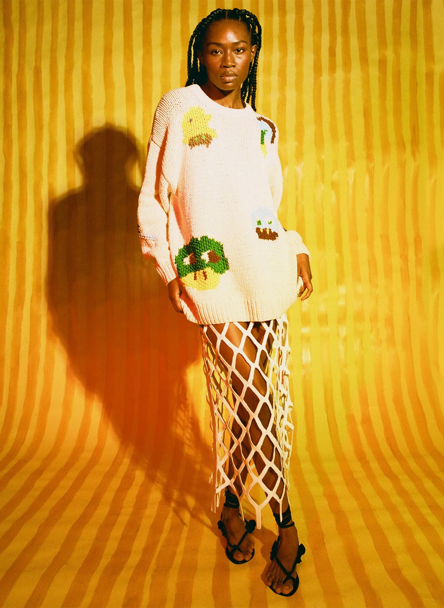 Handknit Intarsia Crewneck Pullover sold by Tibi product image thumbnail 3