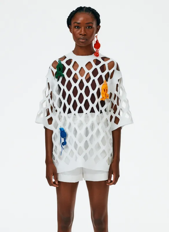 Fishnet Macrame Oversized T-Shirt made by Tibi
