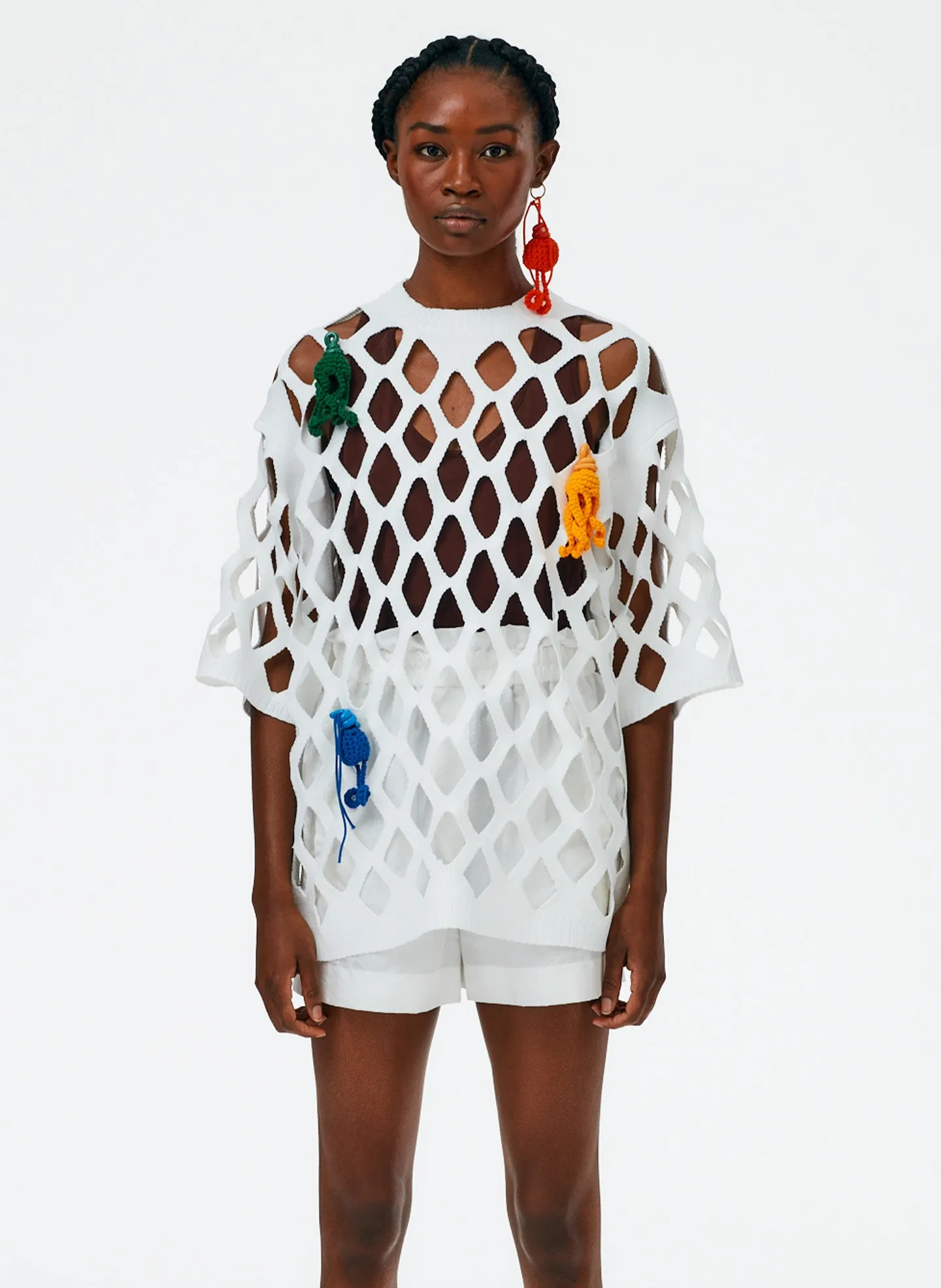 Fishnet Macrame Oversized T-Shirt sold by Tibi