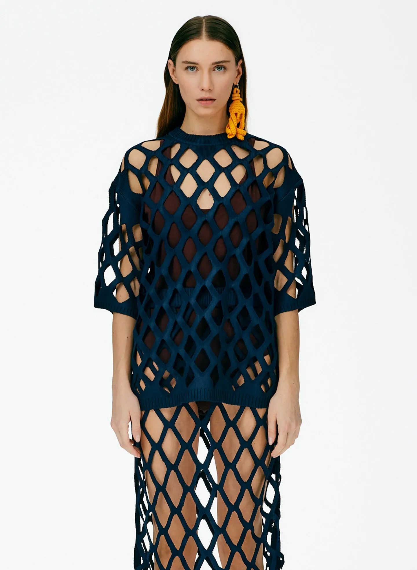 Fishnet Macrame Oversized T-Shirt sold by Tibi