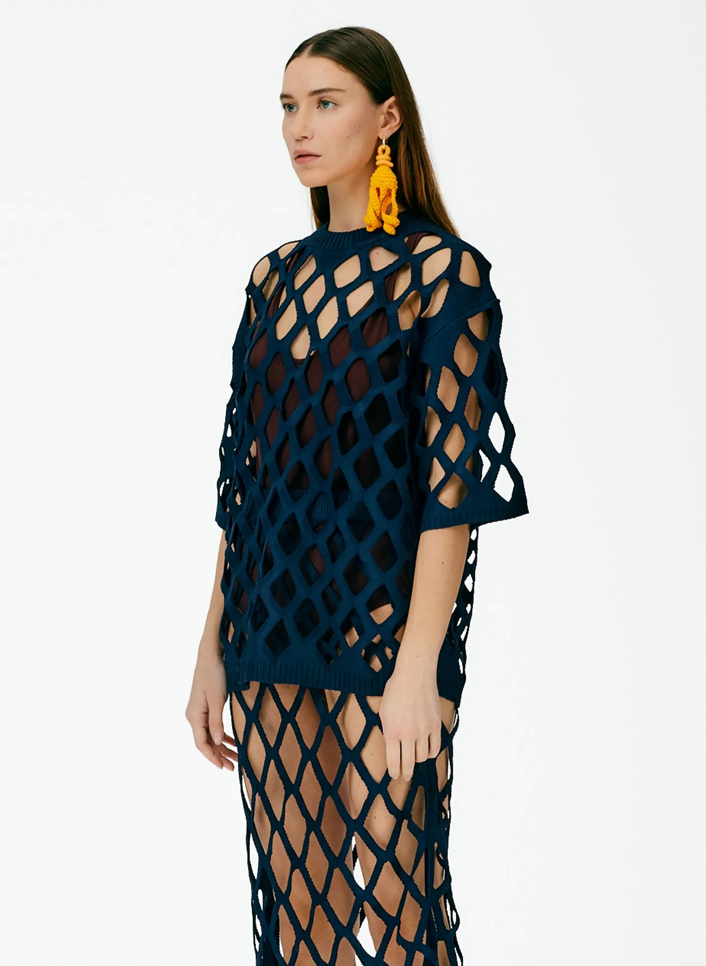 Fishnet Macrame Oversized T-Shirt sold by Tibi product image thumbnail 3