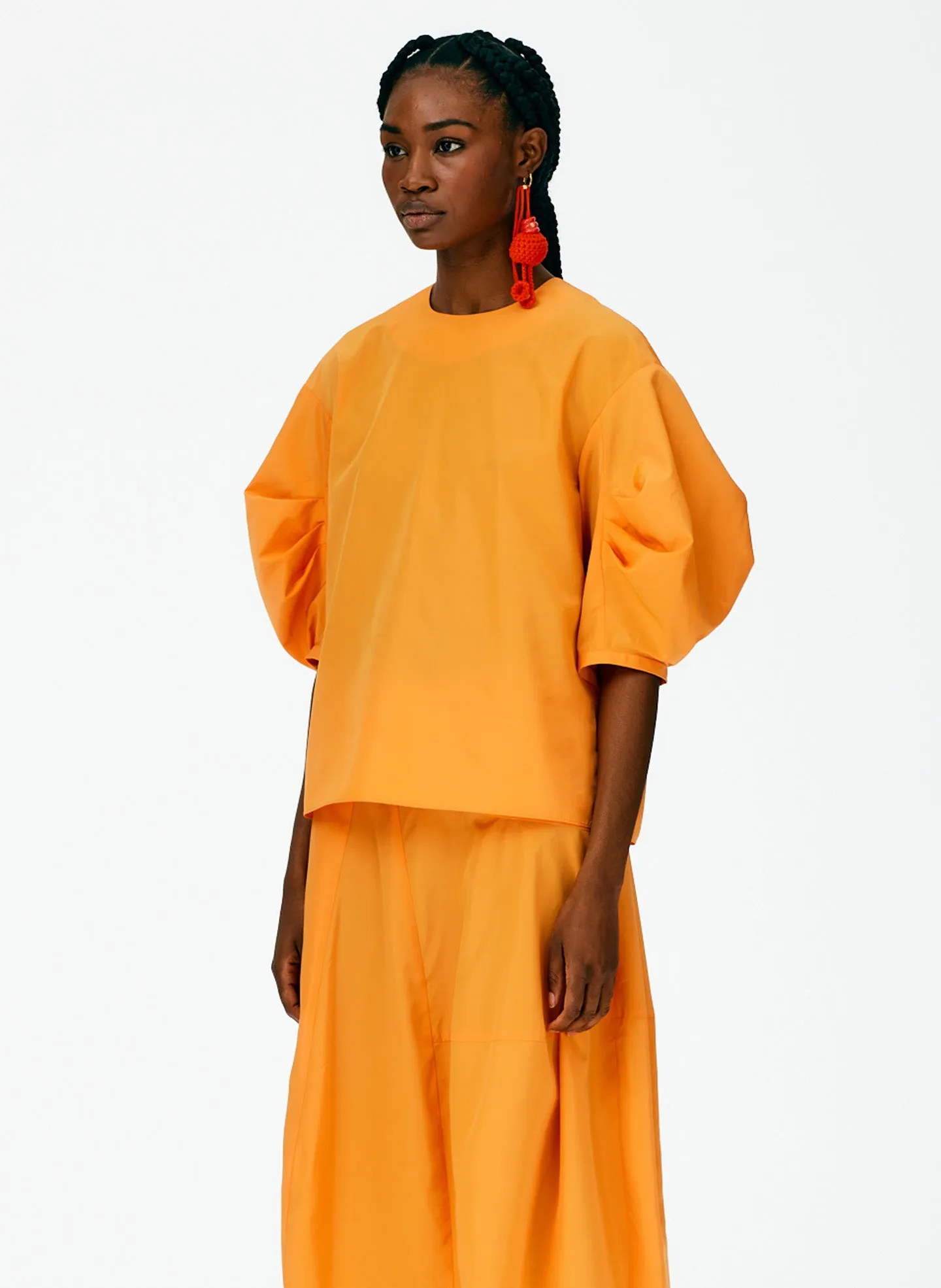 Italian Sporty Nylon Pleat Sleeve Top sold by Tibi product image thumbnail 2