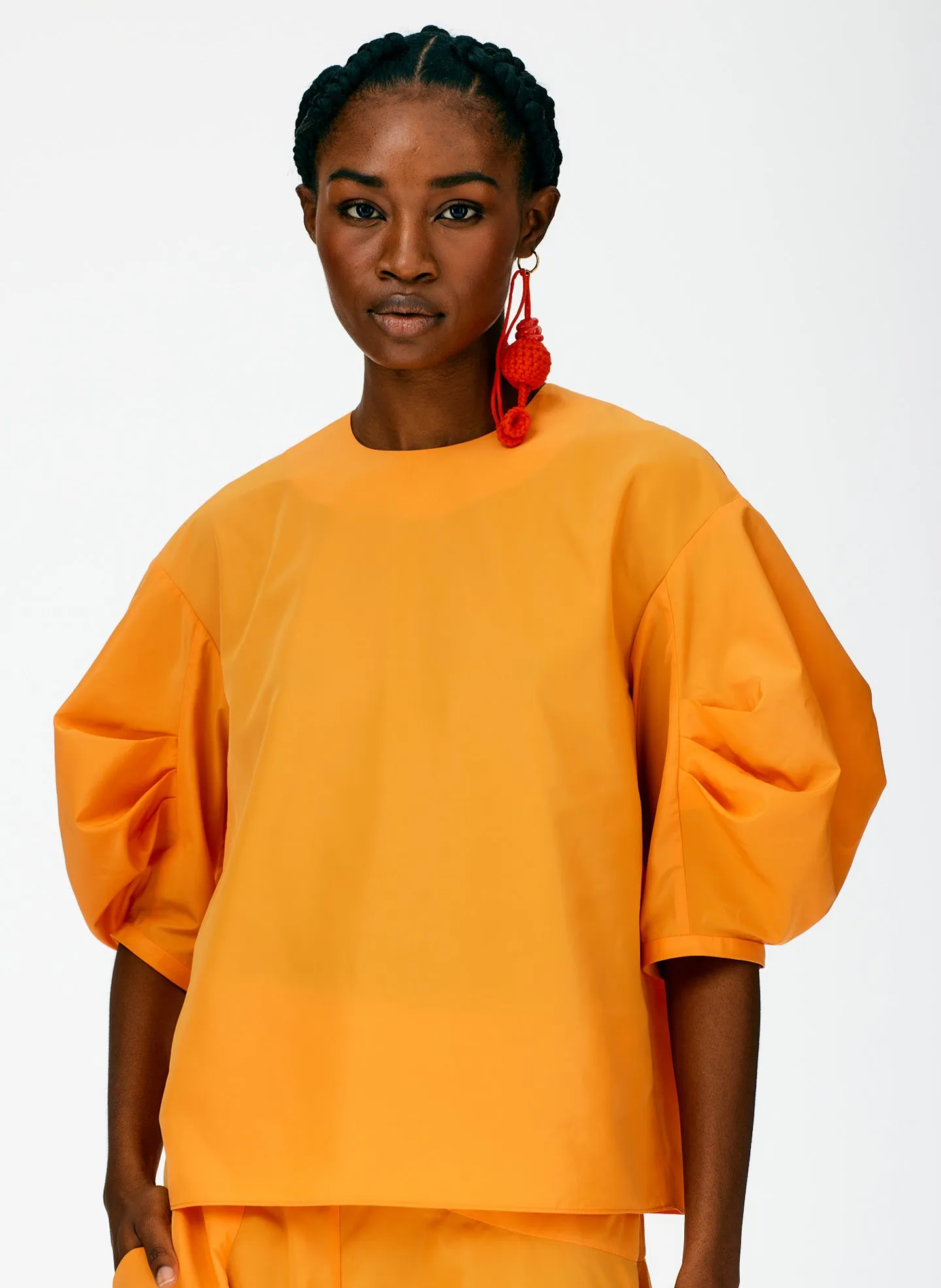 Italian Sporty Nylon Pleat Sleeve Top sold by Tibi product image thumbnail 5