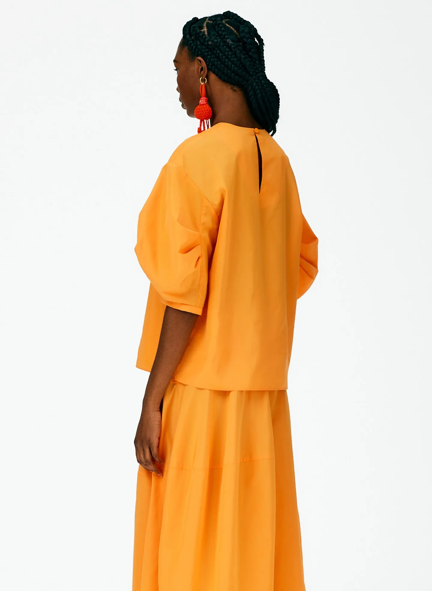 Italian Sporty Nylon Pleat Sleeve Top sold by Tibi product image thumbnail 3