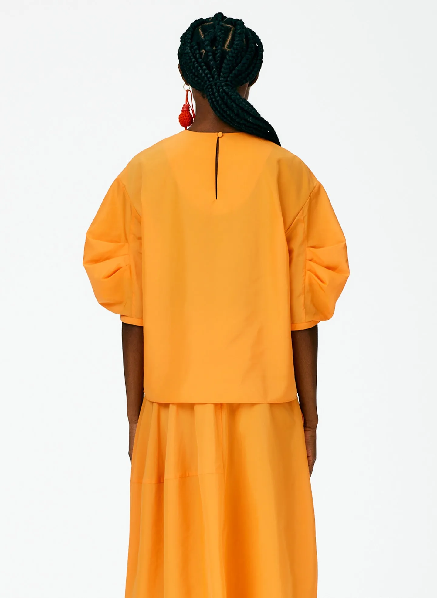 Italian Sporty Nylon Pleat Sleeve Top sold by Tibi product image thumbnail 4