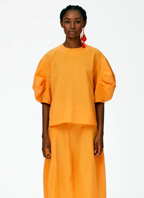 Italian Sporty Nylon Pleat Sleeve Top sold by Tibi