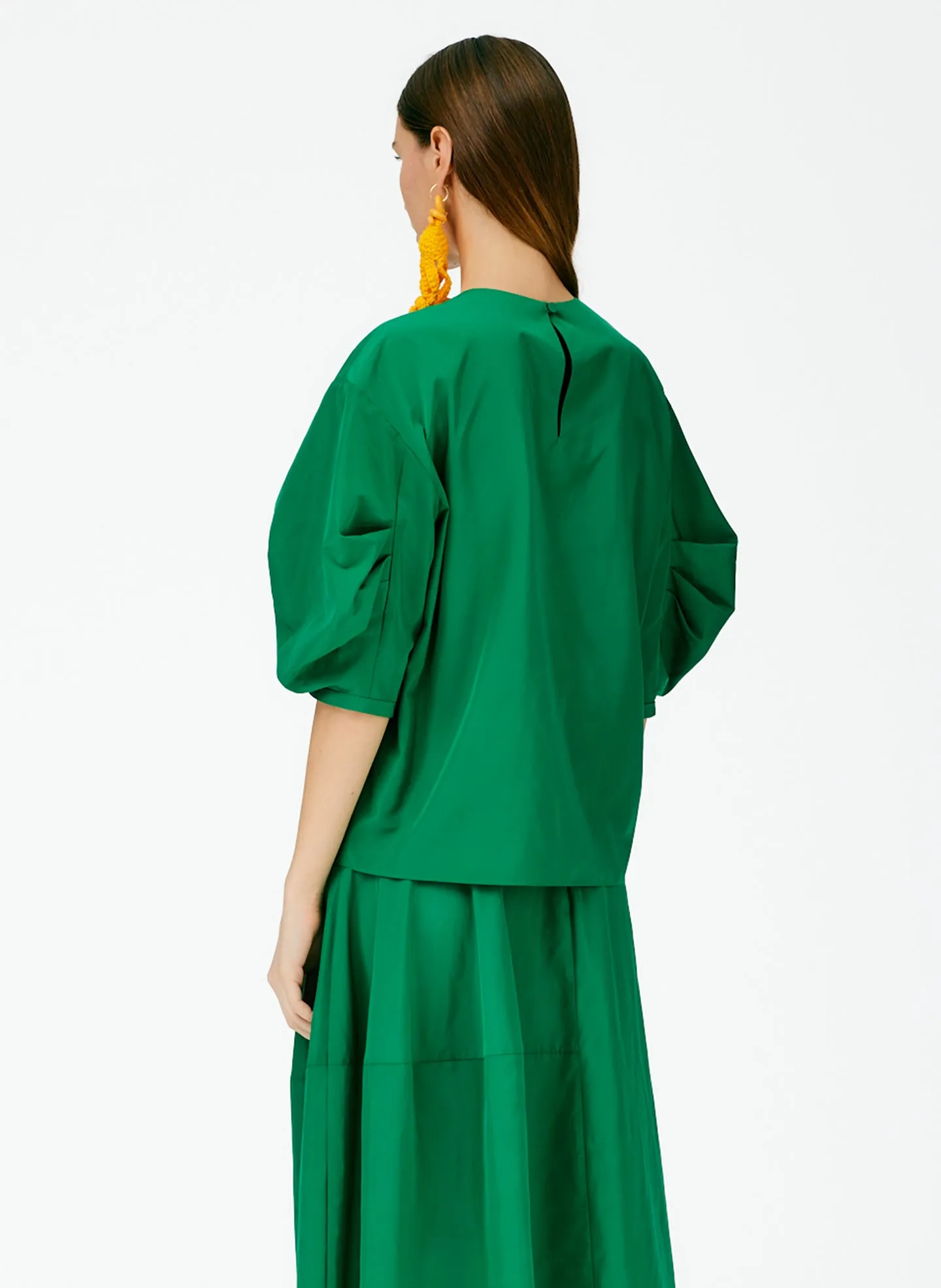 Italian Sporty Nylon Pleat Sleeve Top sold by Tibi product image thumbnail 3