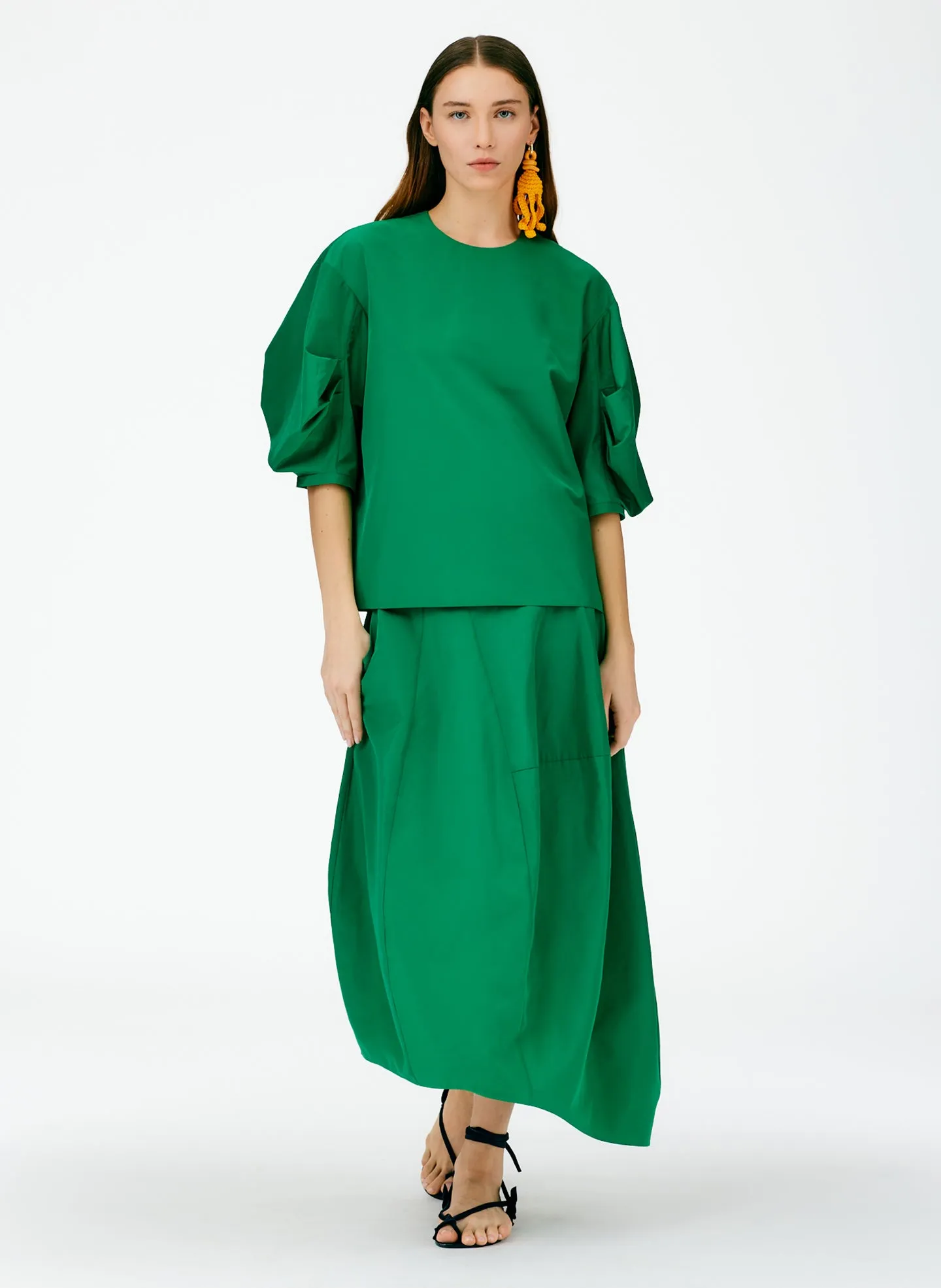 Italian Sporty Nylon Pleat Sleeve Top sold by Tibi product image thumbnail 5