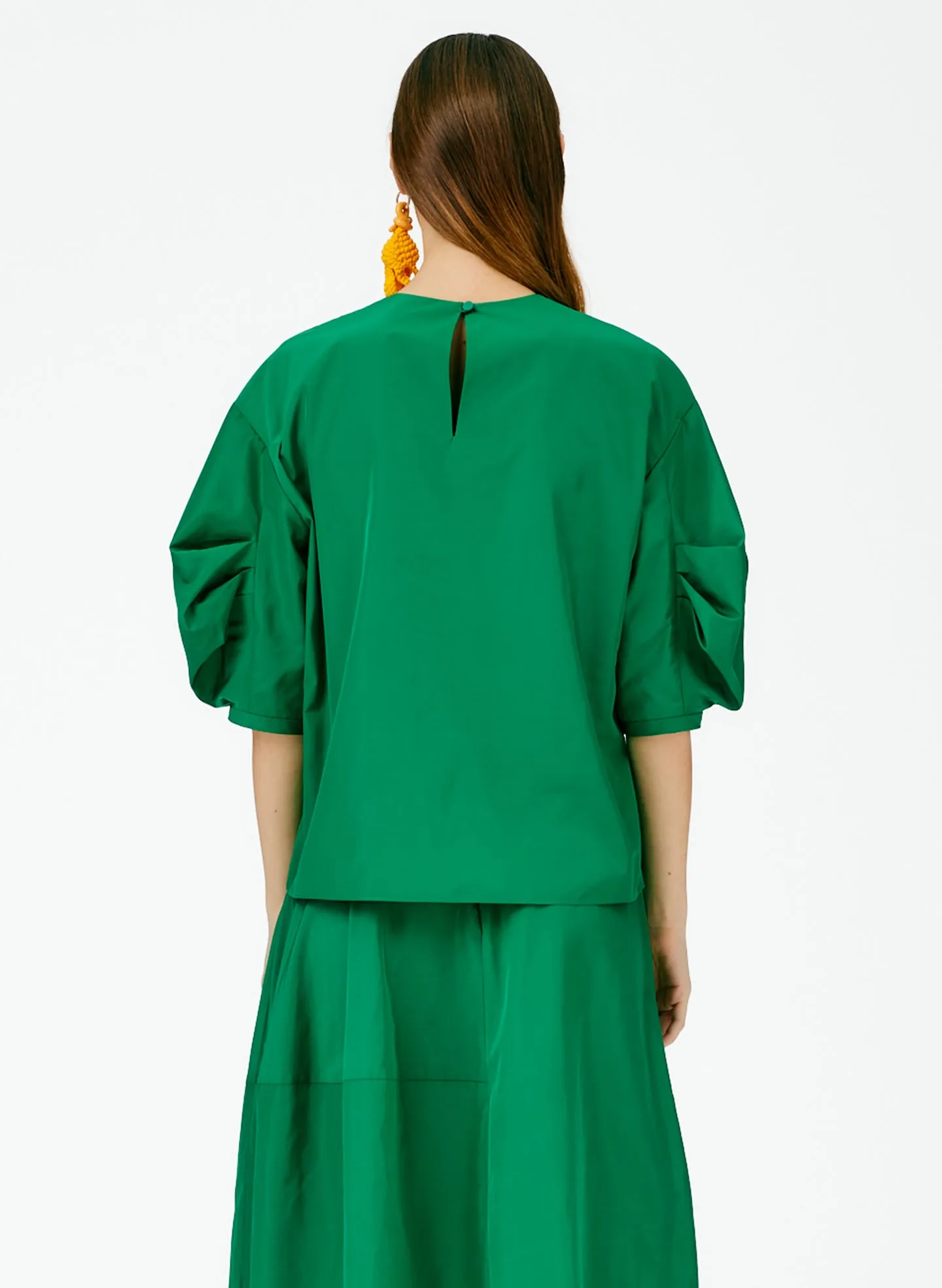 Italian Sporty Nylon Pleat Sleeve Top sold by Tibi product image thumbnail 4