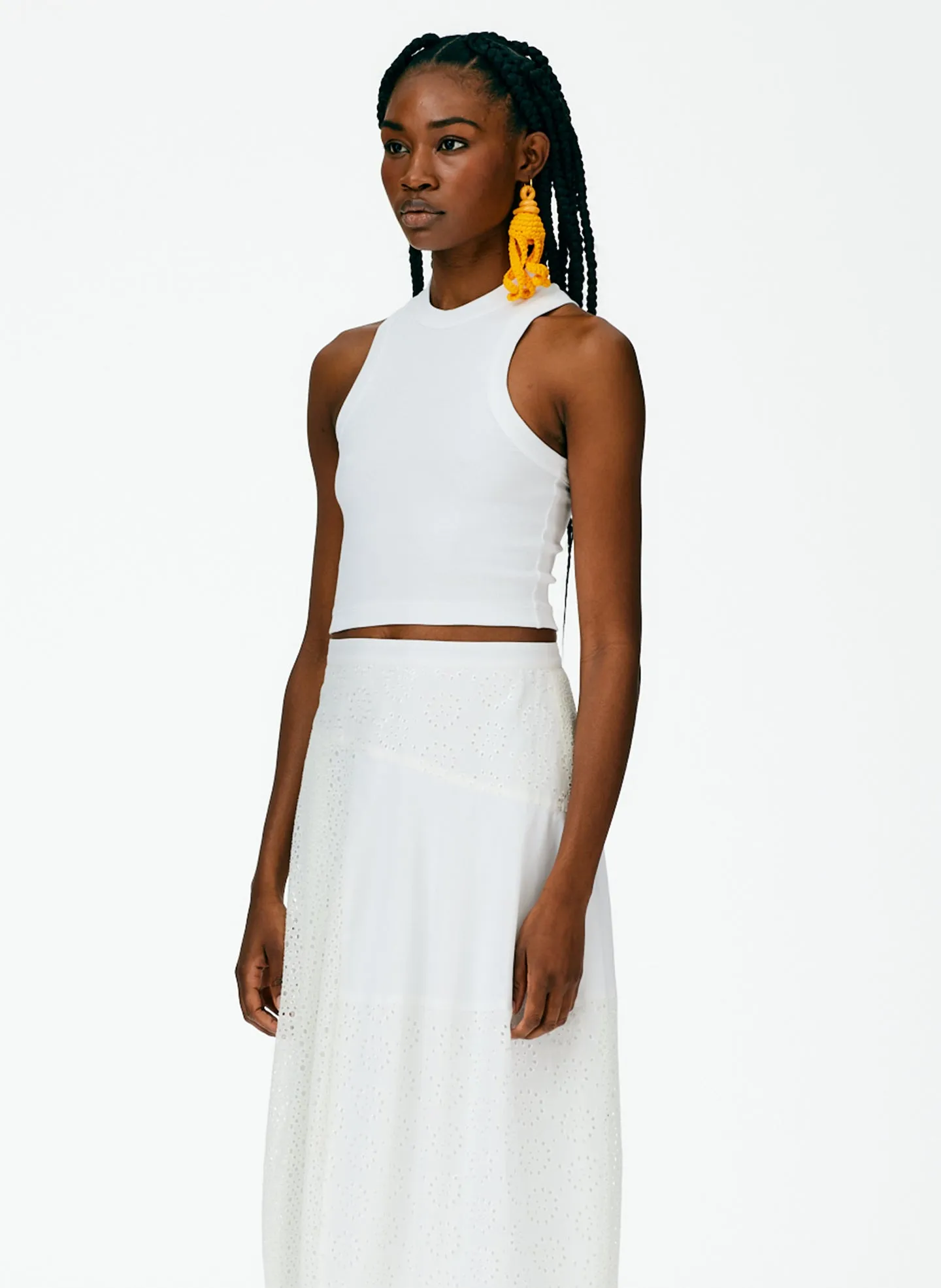 Ribbed T-Shirt Cropped Tank sold by Tibi product image thumbnail 2