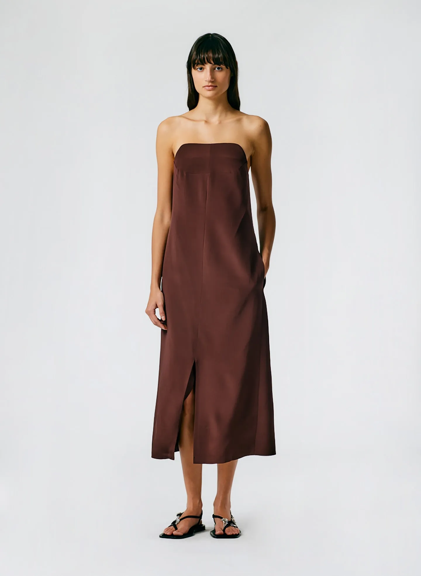 4Ply Silk Lean Strapless Dress sold by Tibi product image thumbnail 4