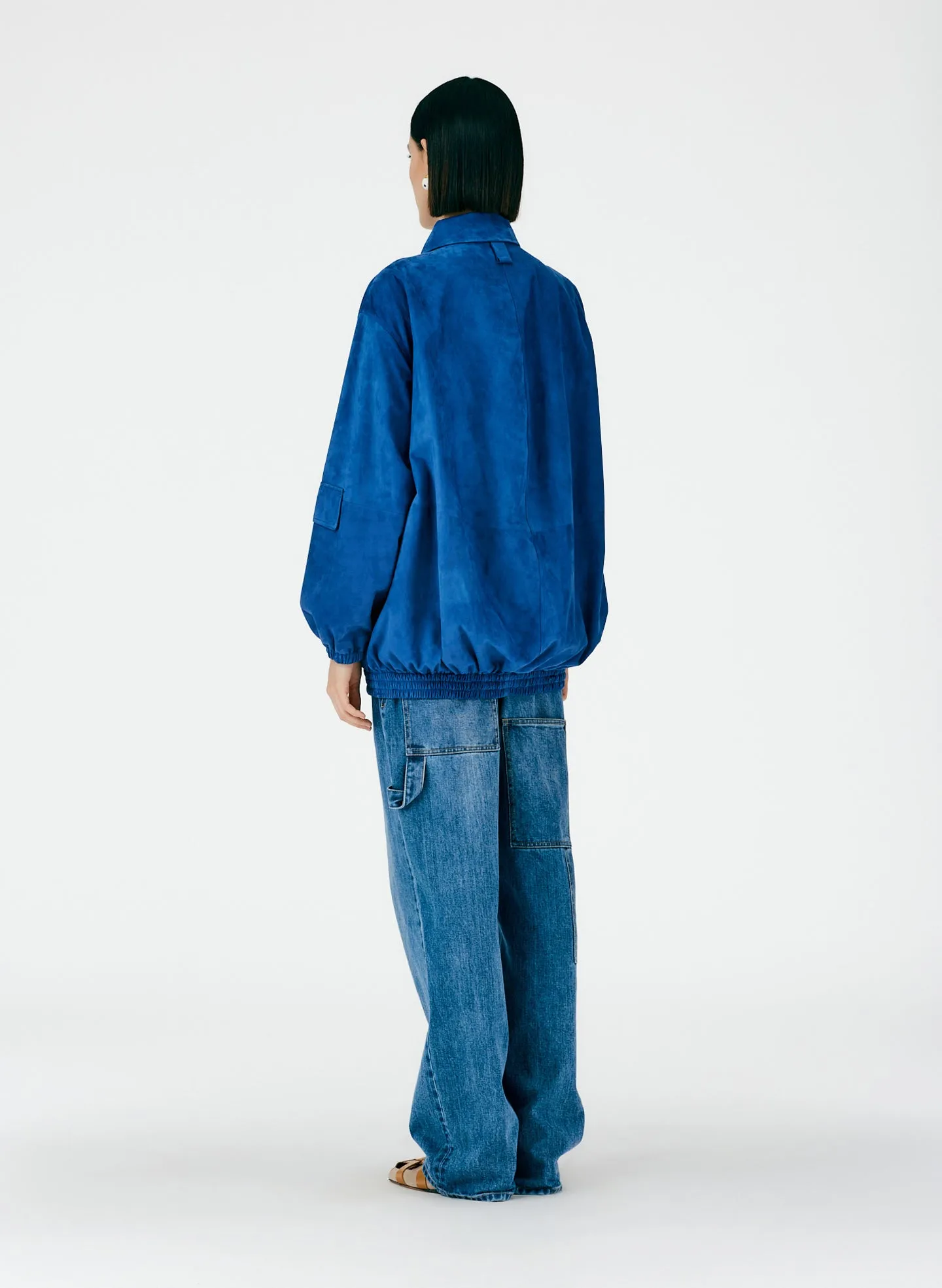 Suede Oversized Bomber sold by Tibi product image thumbnail 5