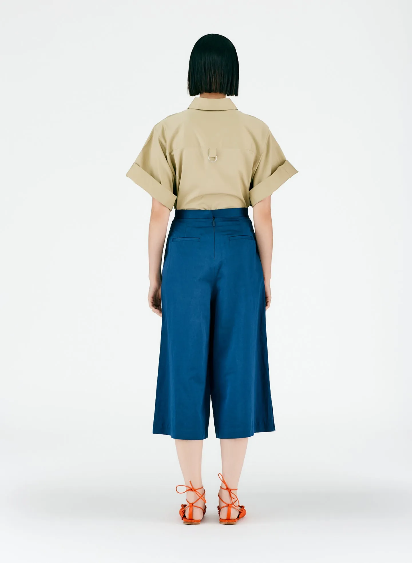 Cotton Linen Sateen Pleat Culotte sold by Tibi product image thumbnail 5