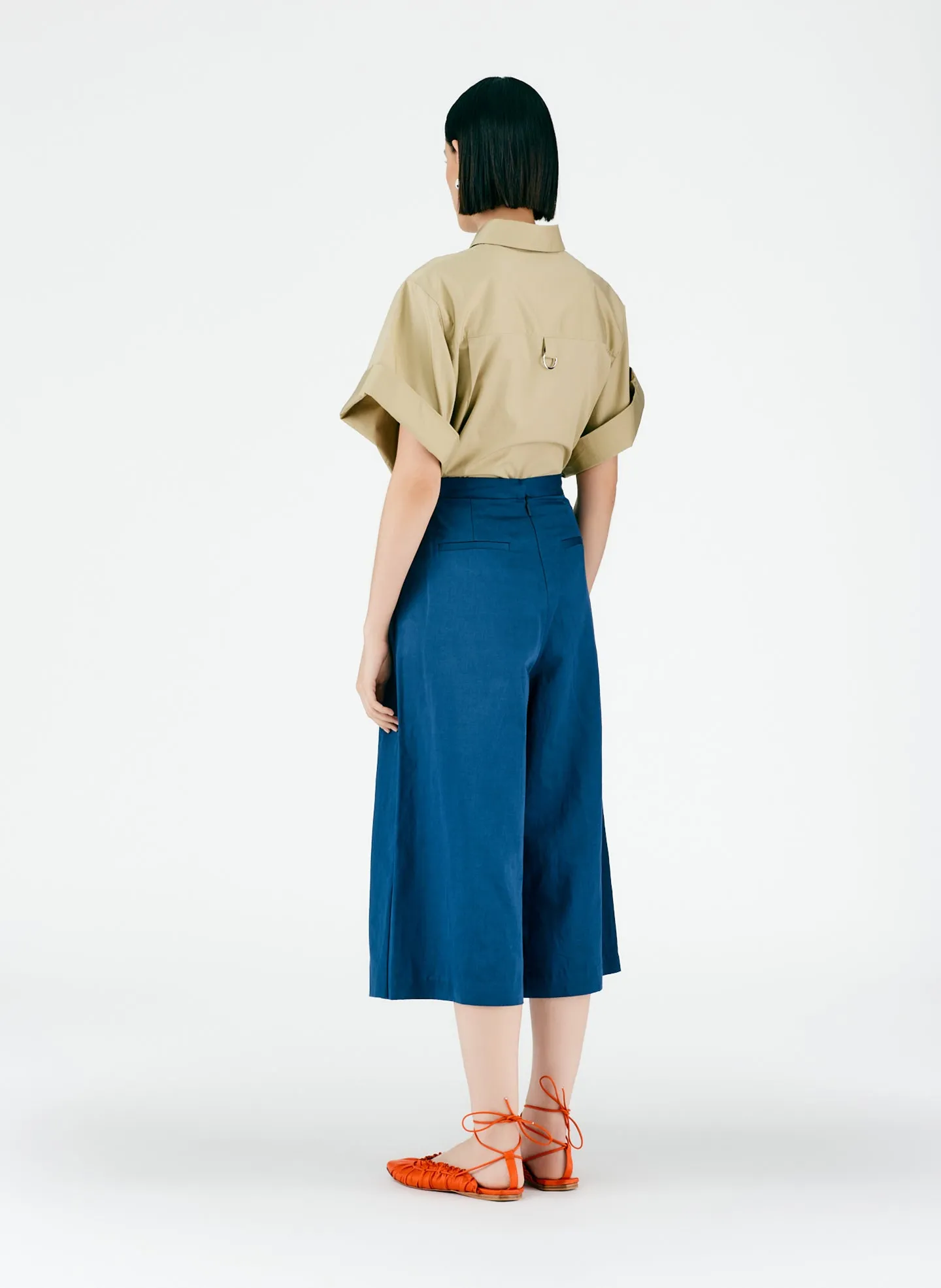 Cotton Linen Sateen Pleat Culotte sold by Tibi product image thumbnail 4