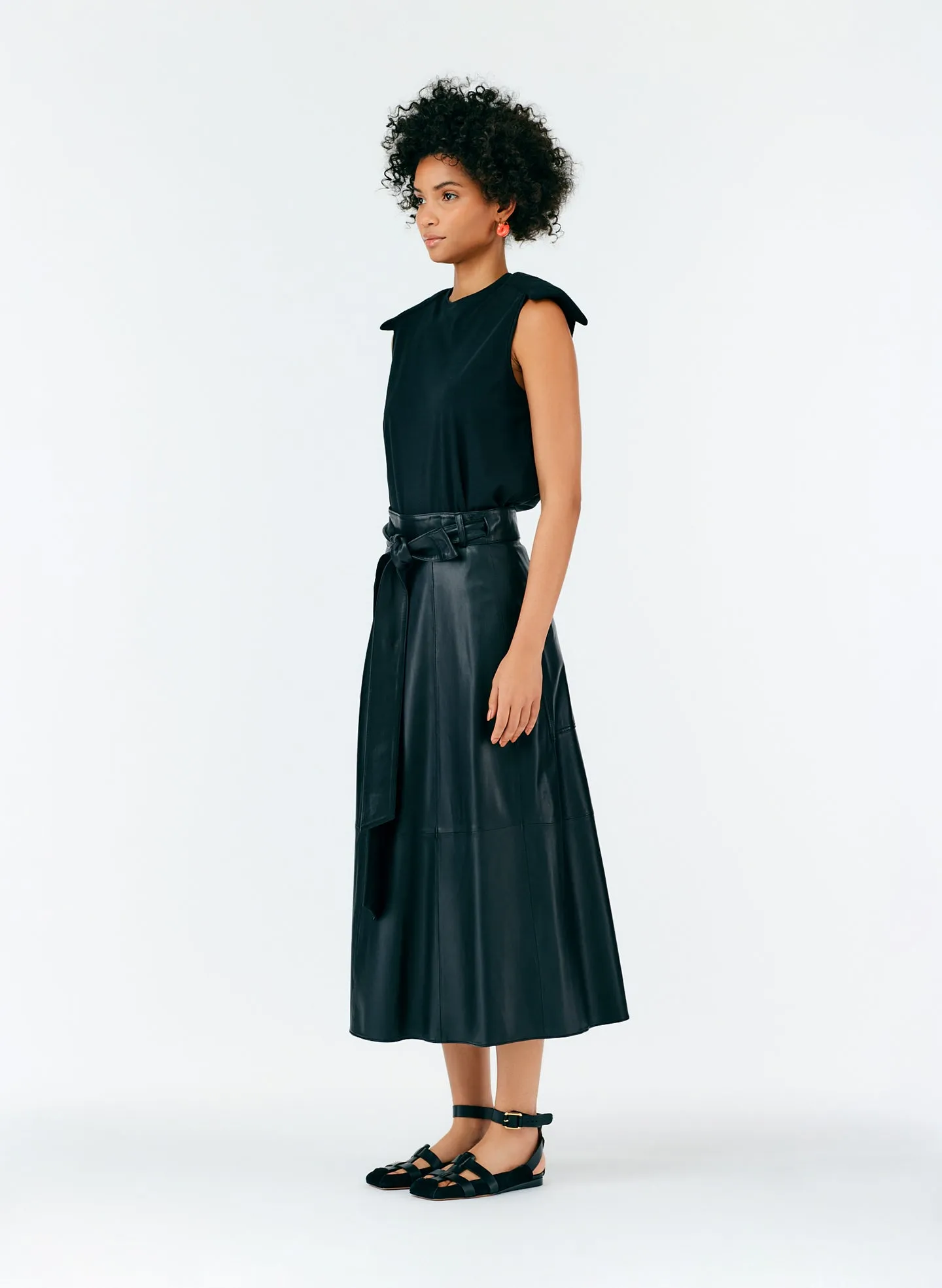 Leather Cargo Back Wrap Skirt sold by Tibi product image thumbnail 2