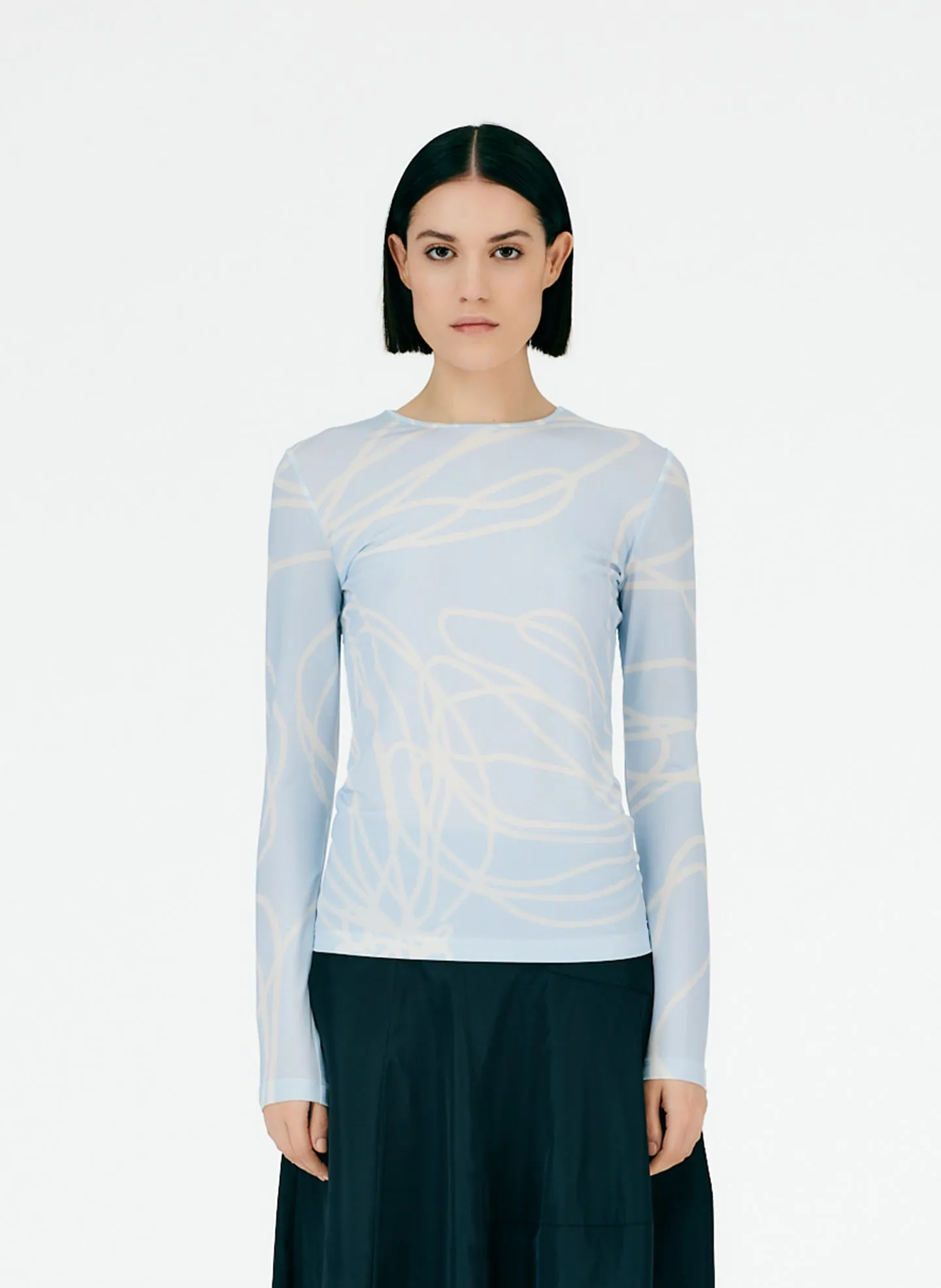 Tulipe All Over Jersey Fitted Long Sleeve T-Shirt sold by Tibi