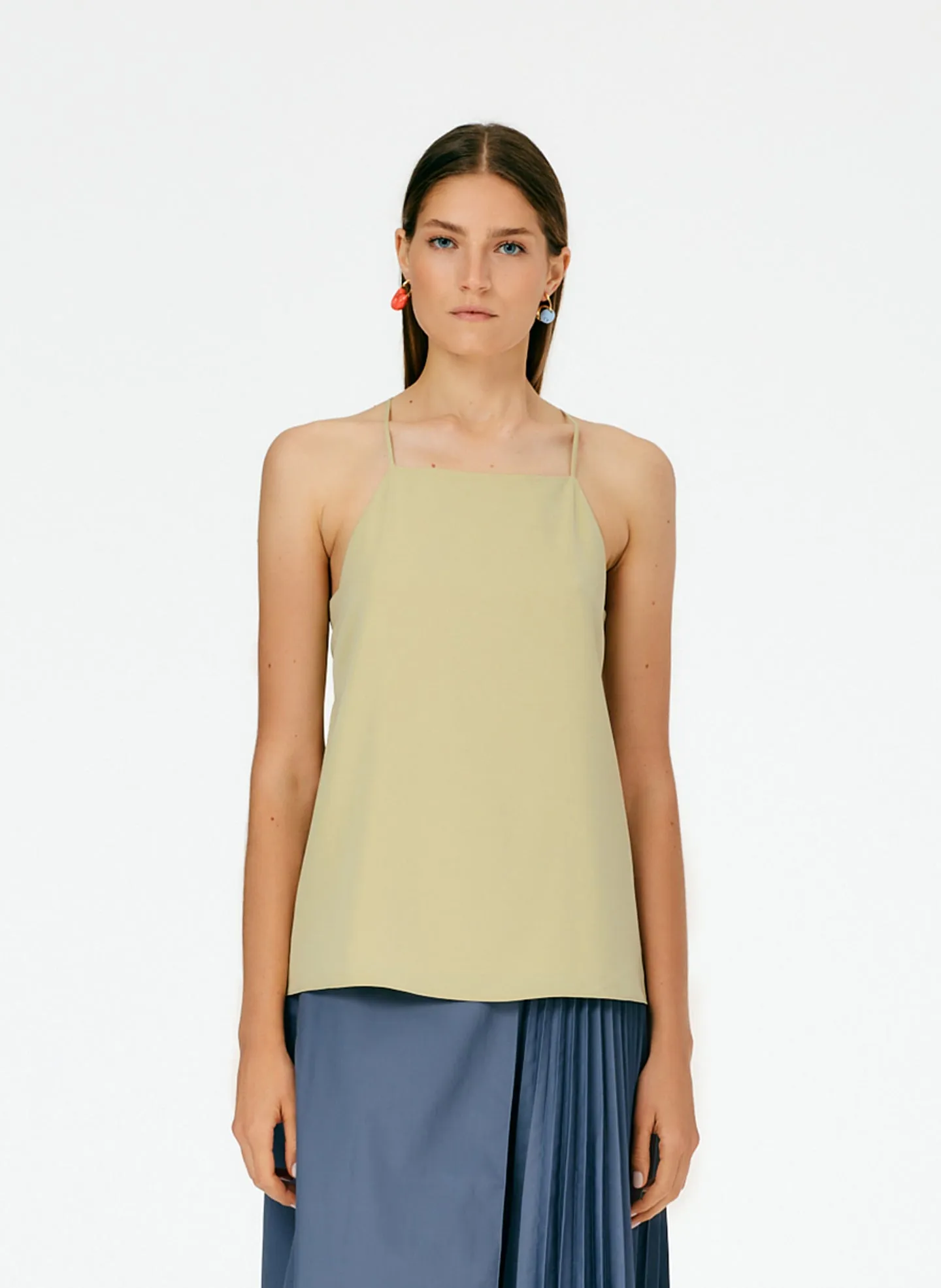 Soft Drape Square Neck Cami sold by Tibi