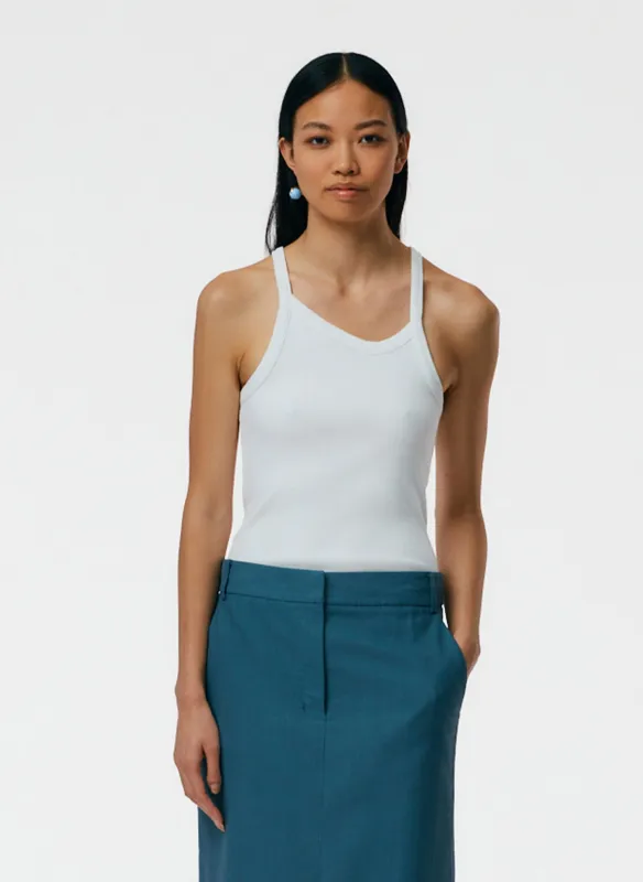 Ribbed Asymmetrical Tank sold by Tibi