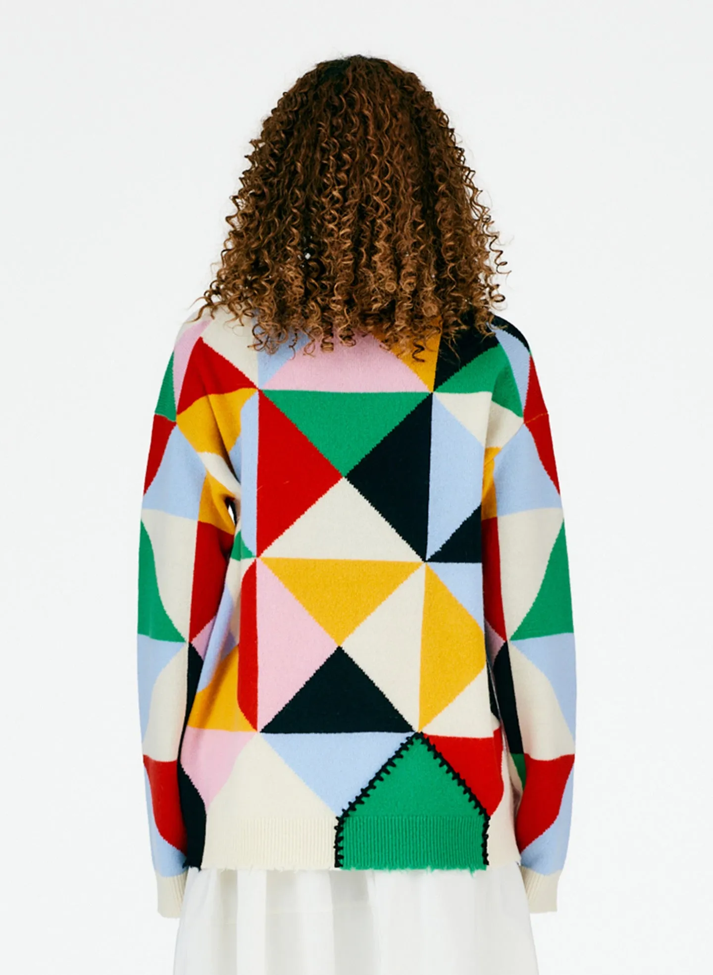 Patchwork Intarsia Sweater sold by Tibi product image thumbnail 3