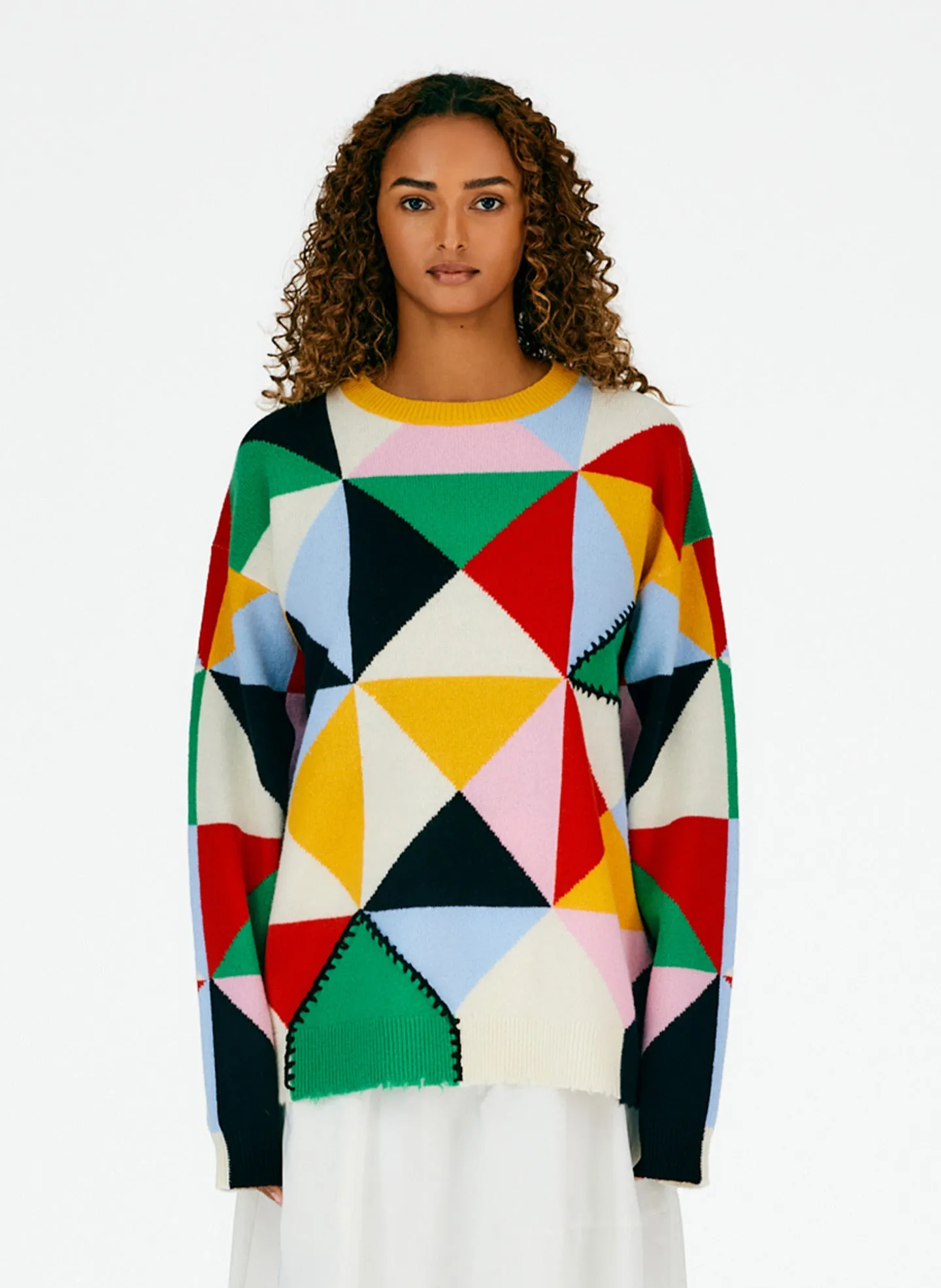 Patchwork Intarsia Sweater sold by Tibi