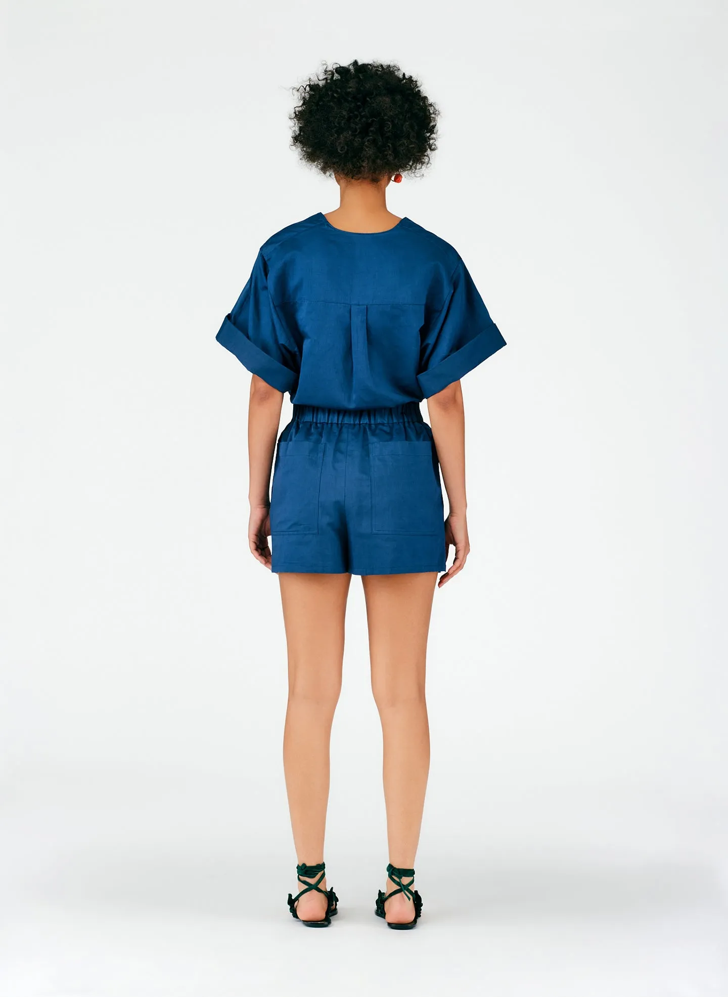 Cotton Linen Sateen Pull On Shorts sold by Tibi product image thumbnail 4