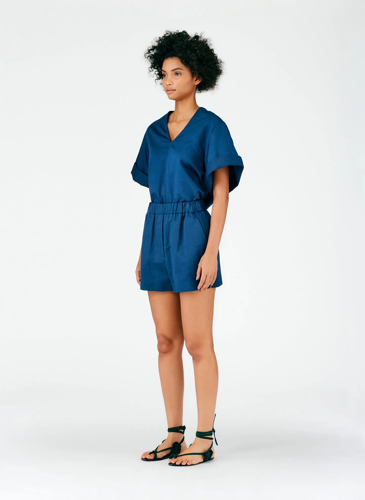 Cotton Linen Sateen Pull On Shorts sold by Tibi product image thumbnail 2