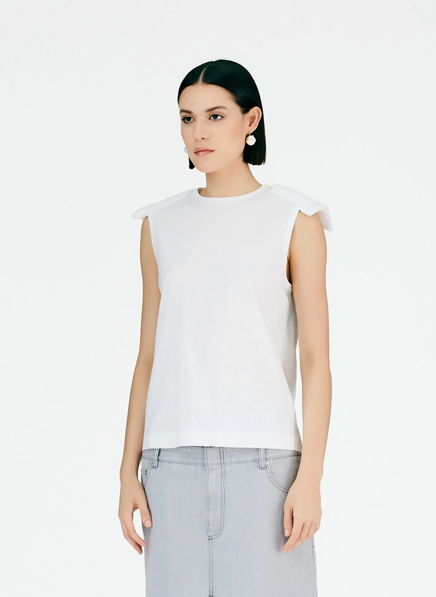 Epaulette T-Shirt sold by Tibi product image thumbnail 2