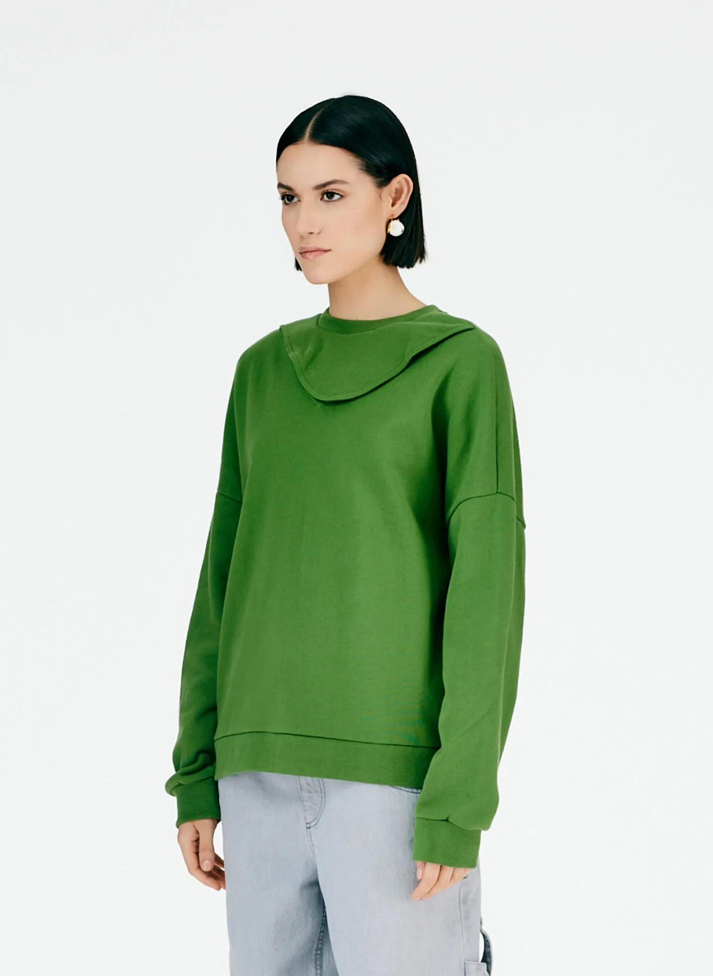 Cutout Dicky Neck Sweatshirt sold by Tibi product image thumbnail 2