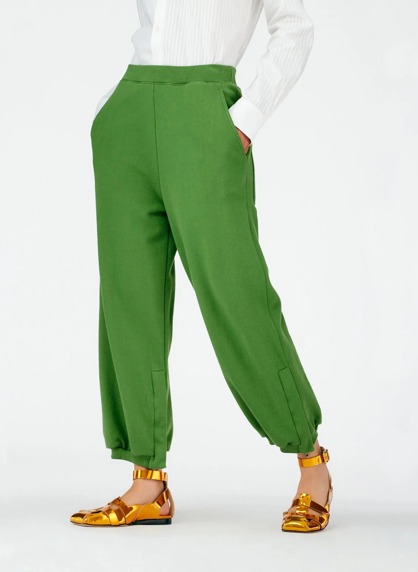 Cropped Sweatpant with Zipper sold by Tibi product image thumbnail 5