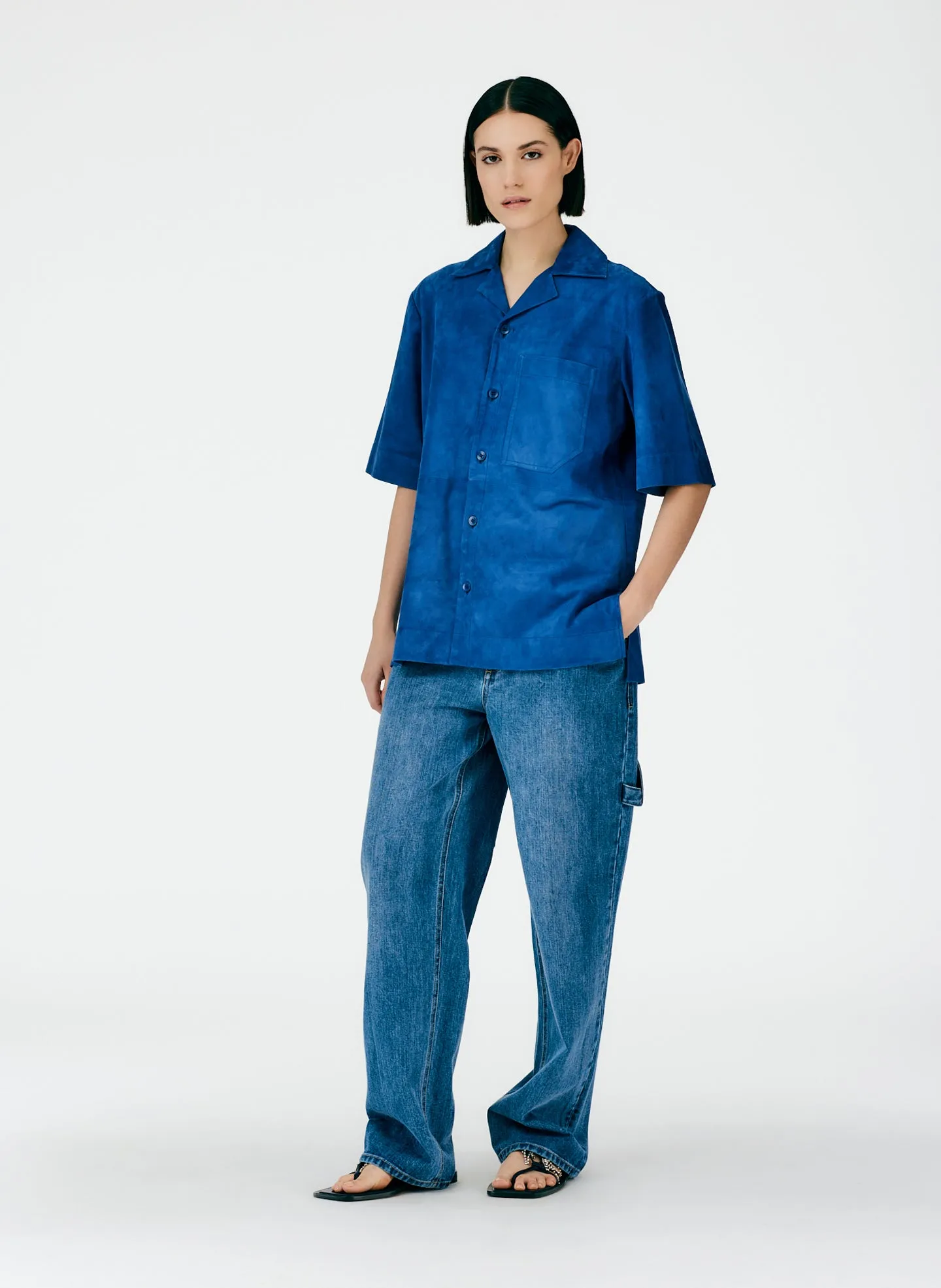 Suede Camp Shirt sold by Tibi product image thumbnail 5