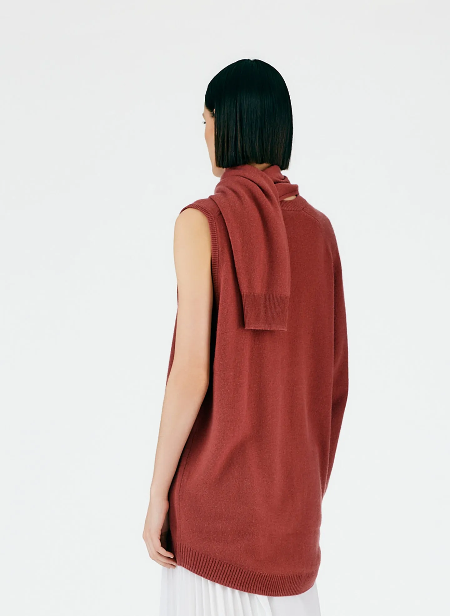 Feather Weight Cashmere Cutout Sleeve Pullover sold by Tibi product image thumbnail 5