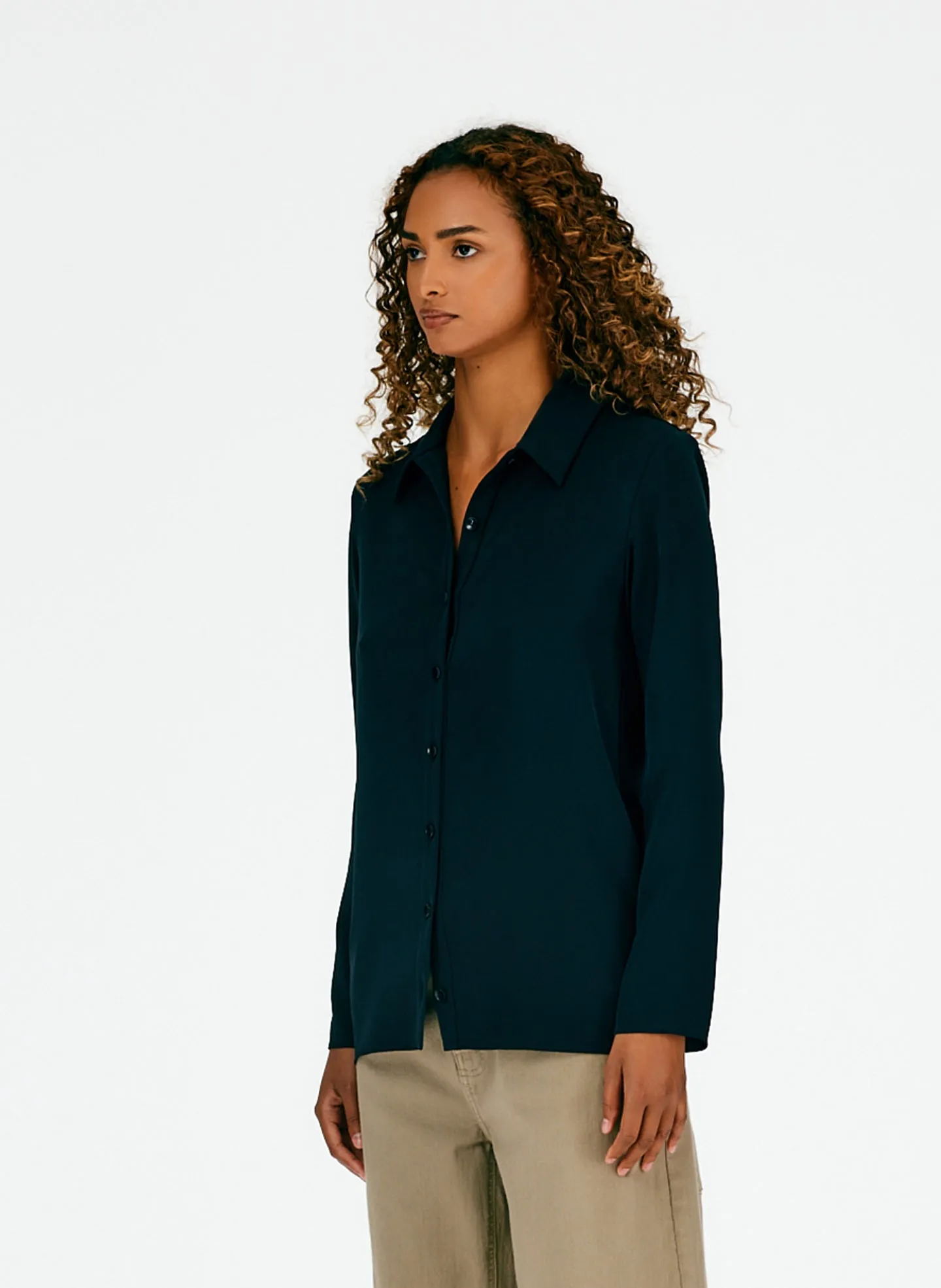 Soft Drape Slim Shirt sold by Tibi product image thumbnail 2
