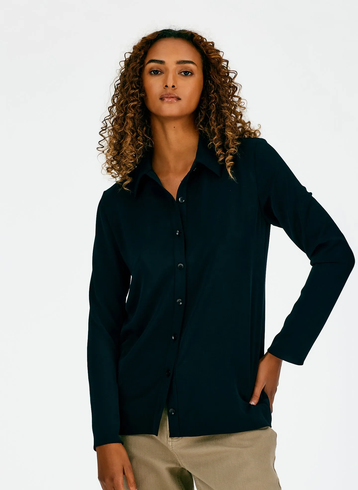 Soft Drape Slim Shirt sold by Tibi product image thumbnail 5