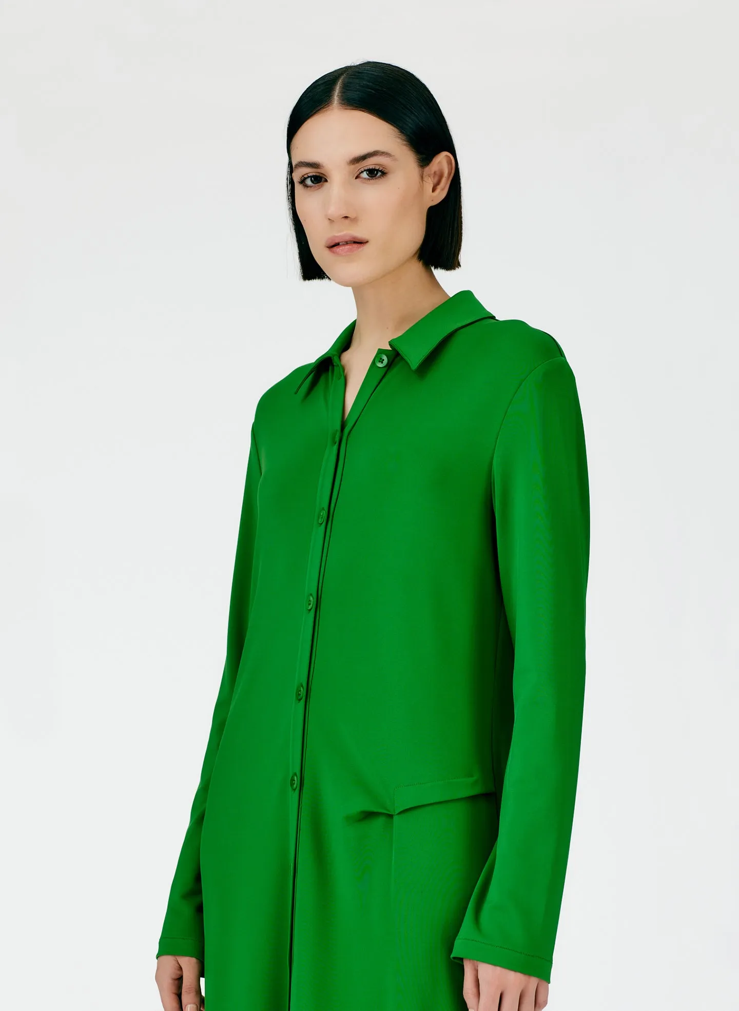 Serpentine Jersey Shirtdress sold by Tibi product image thumbnail 5