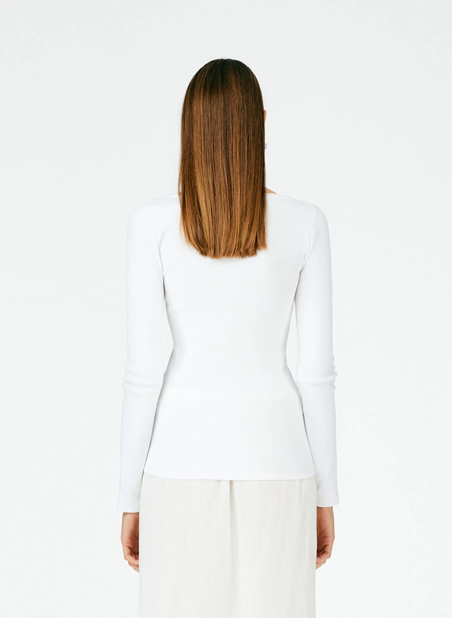 Ribbed Long Sleeve T-Shirt sold by Tibi product image thumbnail 3