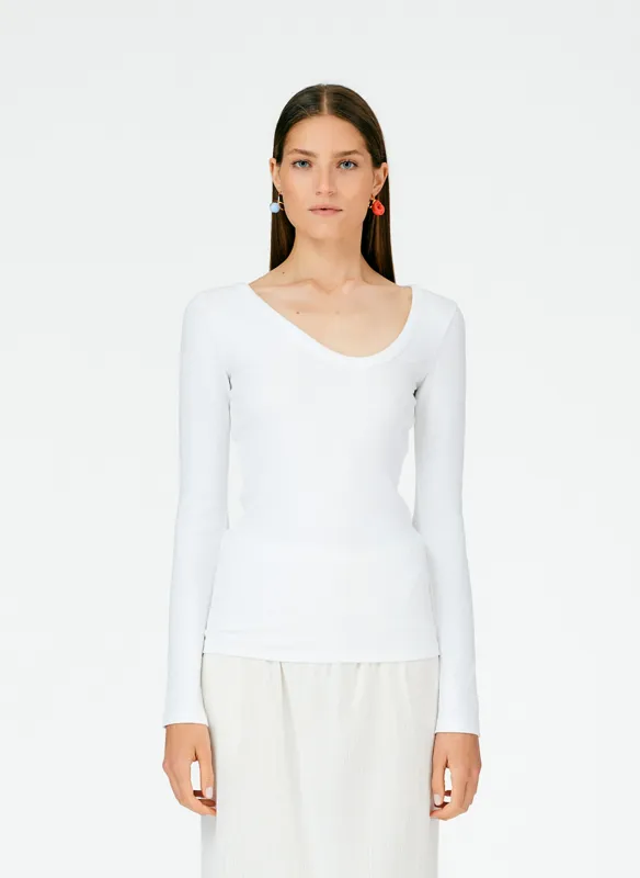 Ribbed Long Sleeve T-Shirt made by Tibi