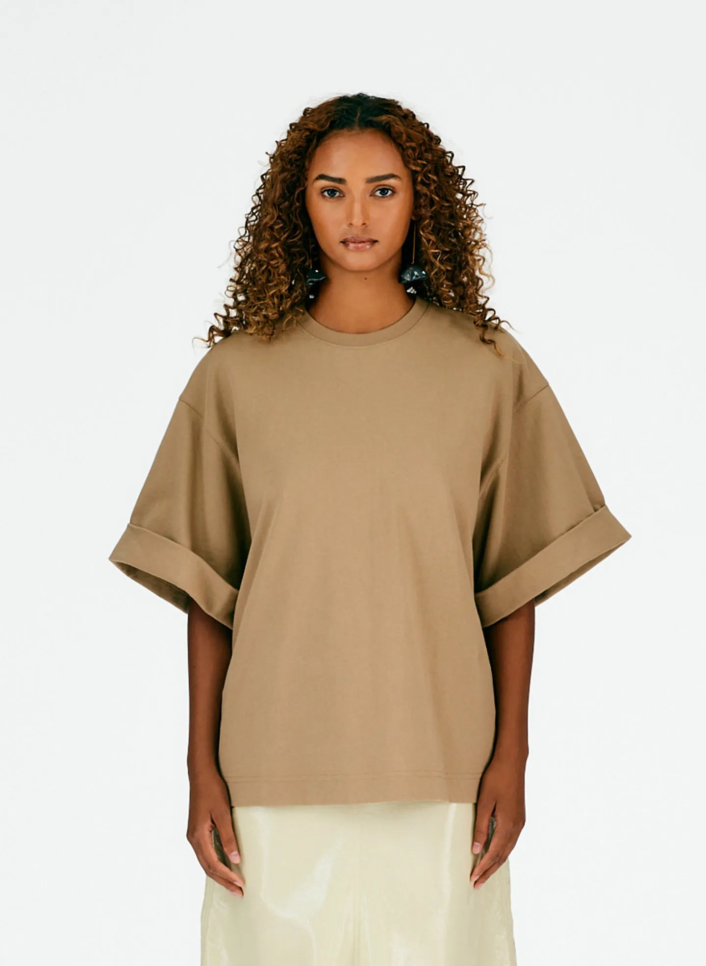 Punto Milano Rolled Sleeve T-Shirt sold by Tibi product image thumbnail 5