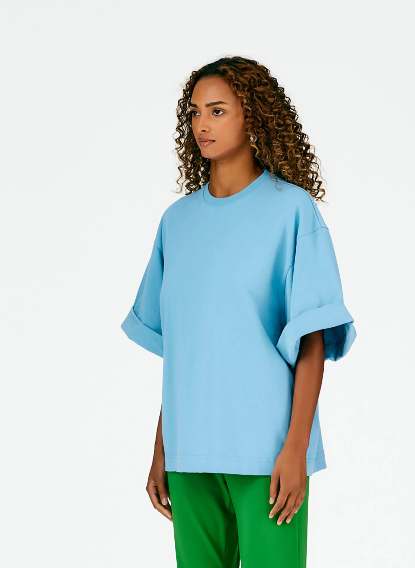 Punto Milano Rolled Sleeve T-Shirt sold by Tibi product image thumbnail 2