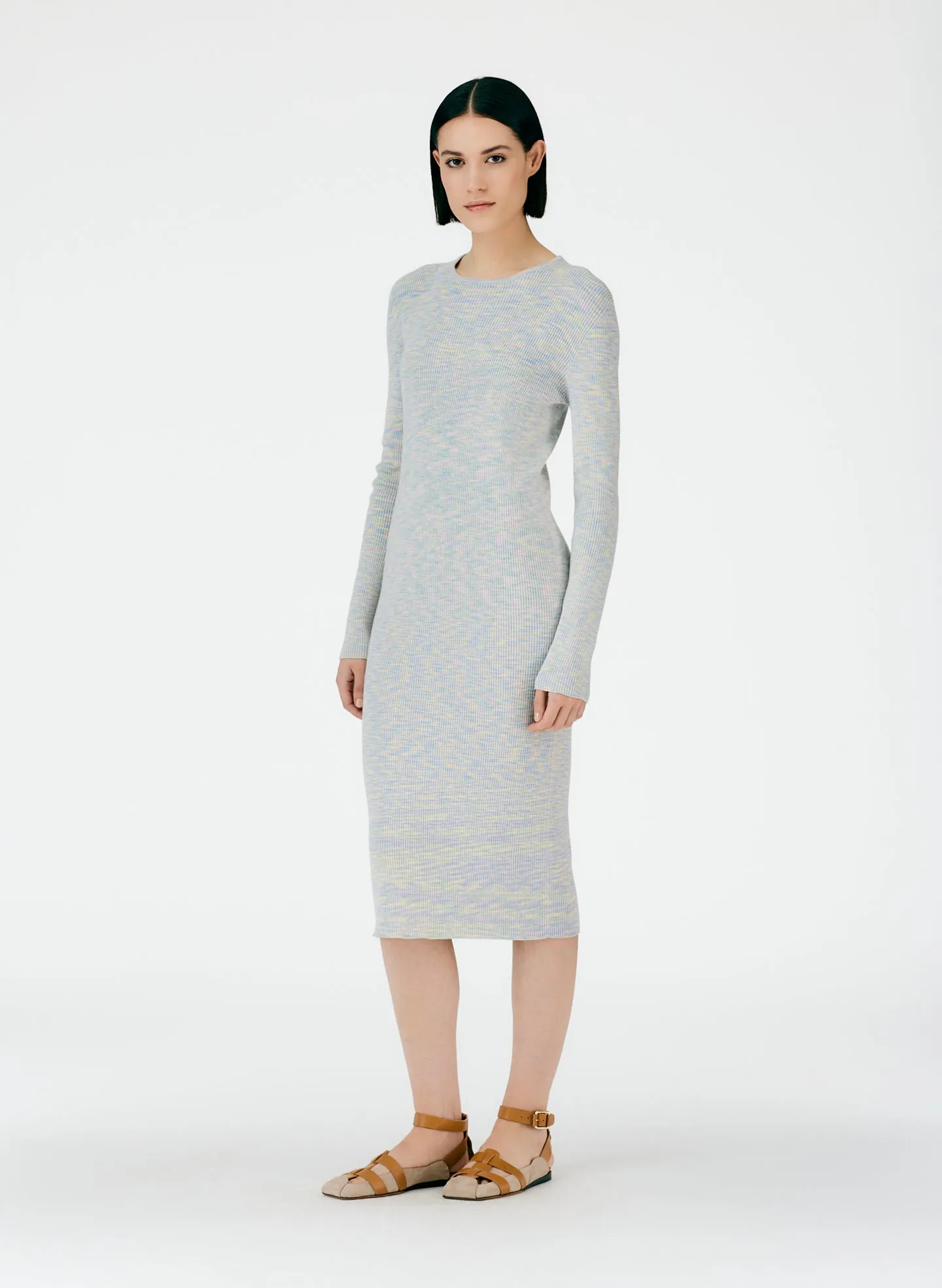 Printed Combed Cotton Crewneck Shift Dress sold by Tibi product image thumbnail 2