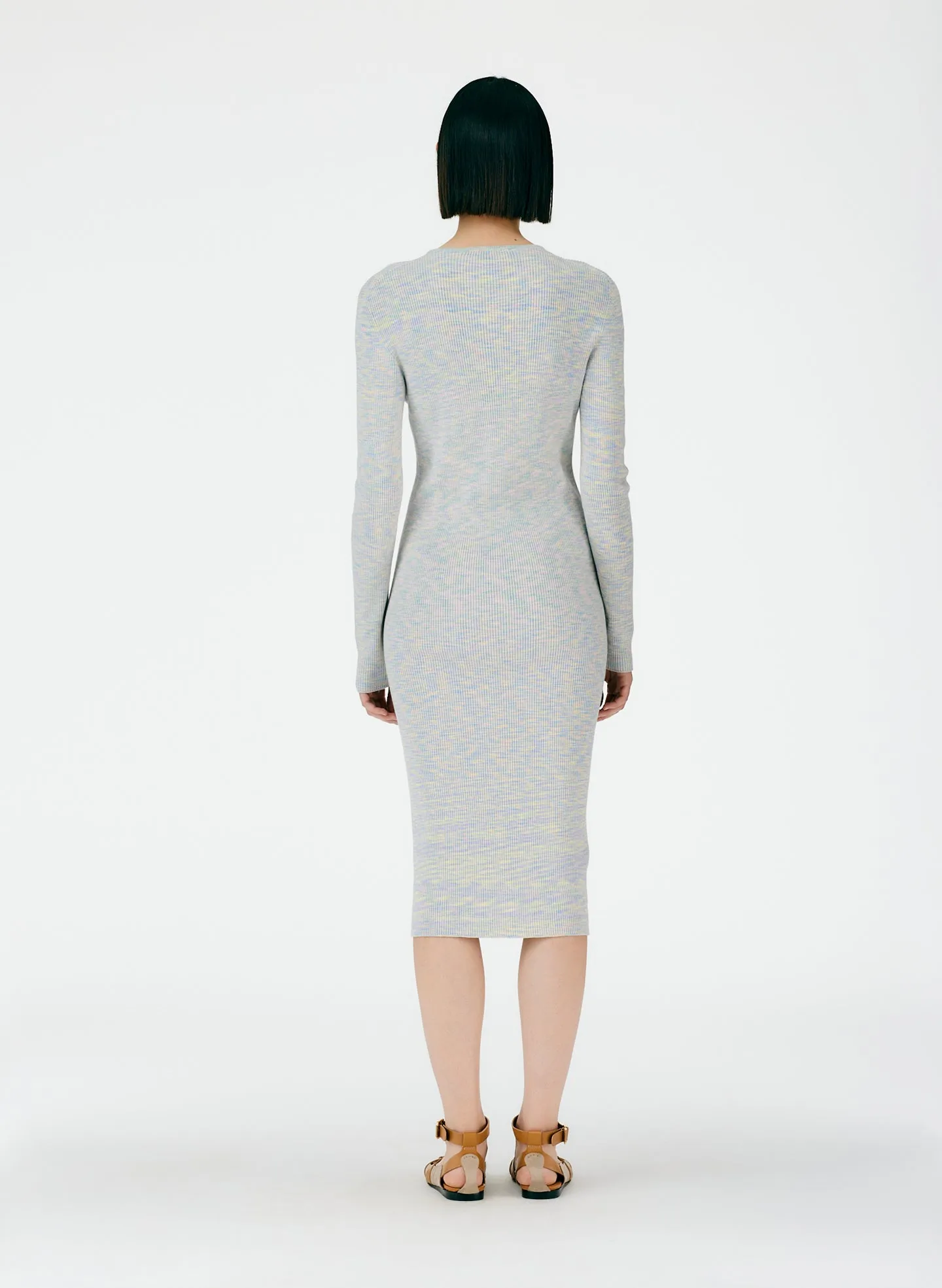 Printed Combed Cotton Crewneck Shift Dress sold by Tibi product image thumbnail 5