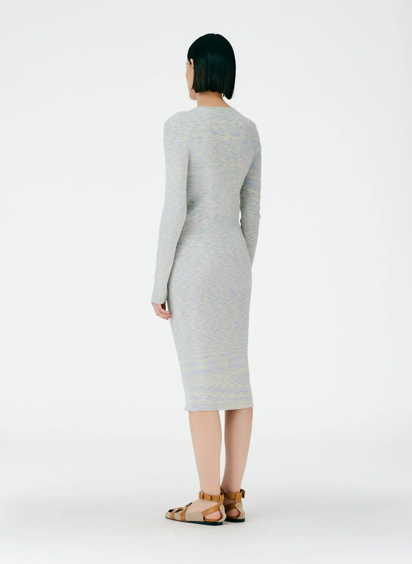 Printed Combed Cotton Crewneck Shift Dress sold by Tibi product image thumbnail 4