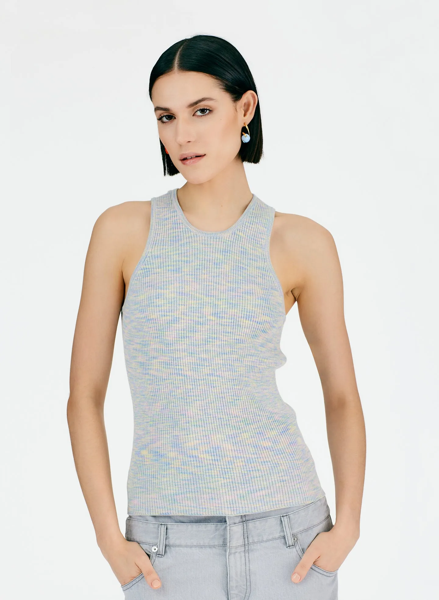 Printed Combed Cotton Ribbed Tank sold by Tibi product image thumbnail 5