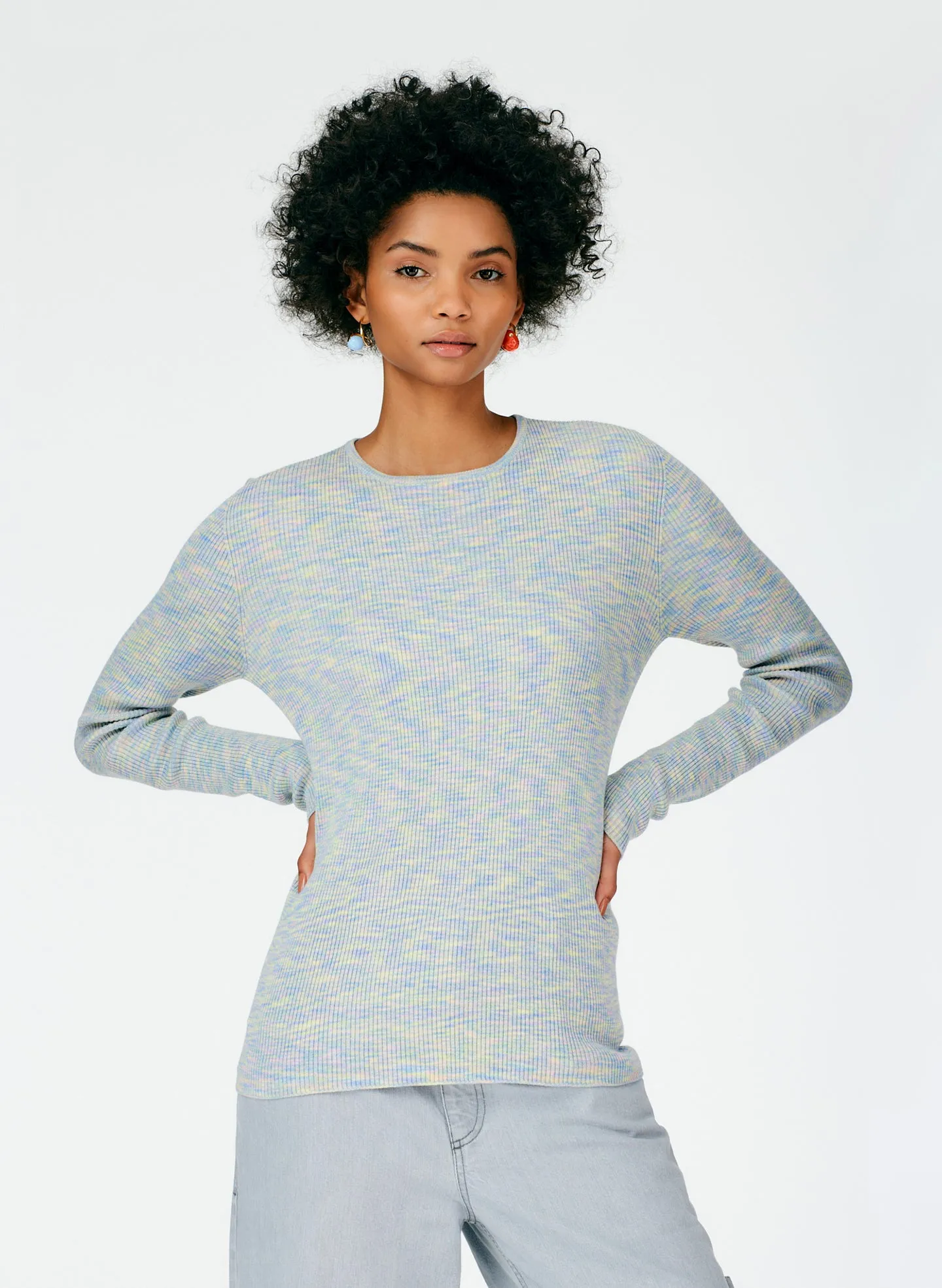 Printed Combed Cotton Crewneck Pullover sold by Tibi product image thumbnail 5
