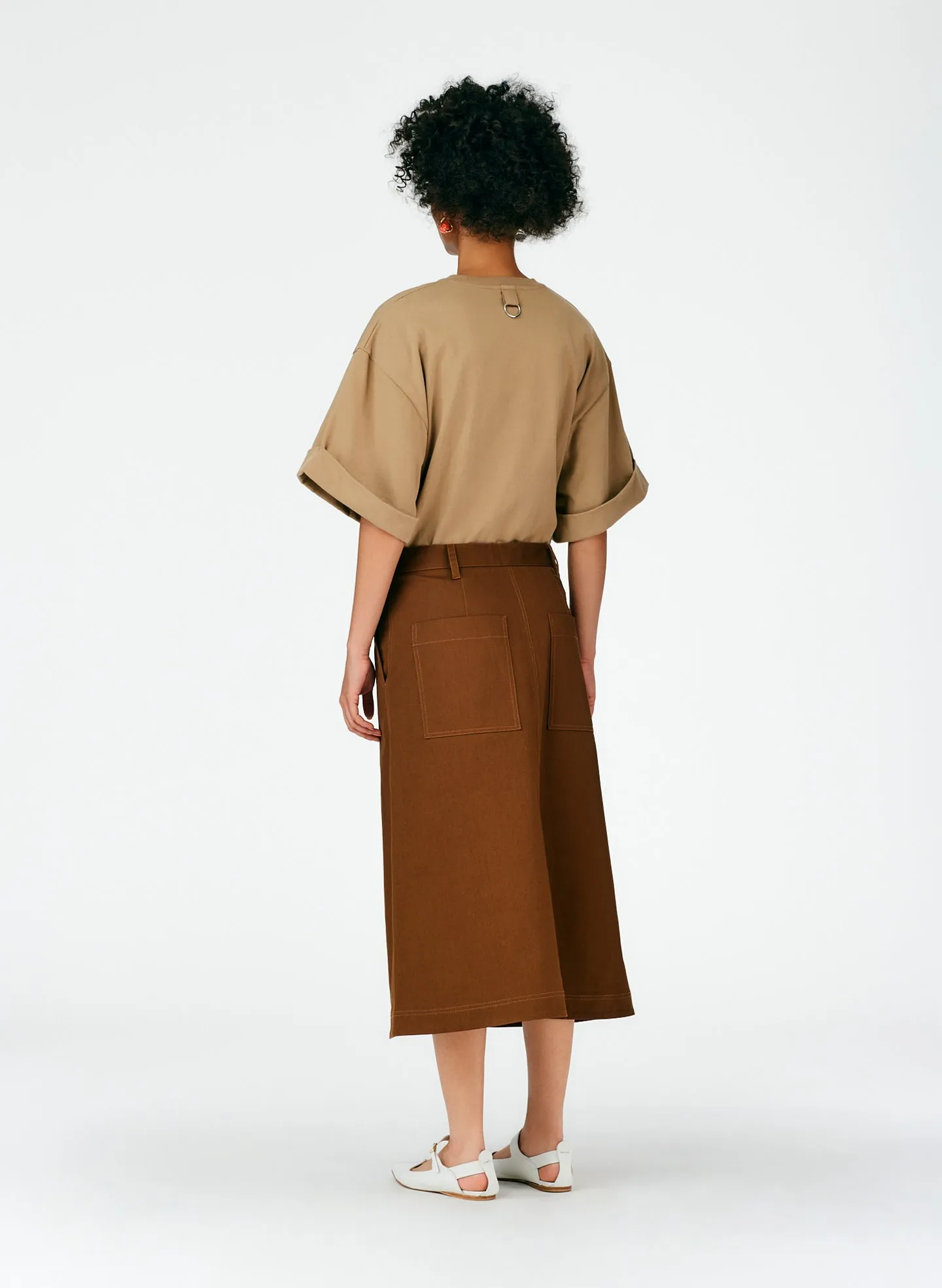 Organic Cotton Twill Maxi Aline Skirt sold by Tibi product image thumbnail 4