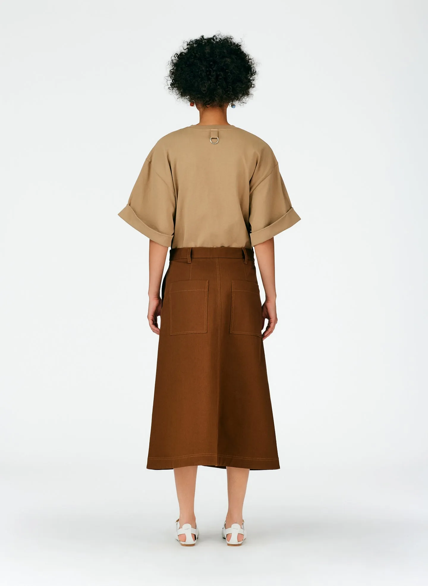 Organic Cotton Twill Maxi Aline Skirt sold by Tibi product image thumbnail 3