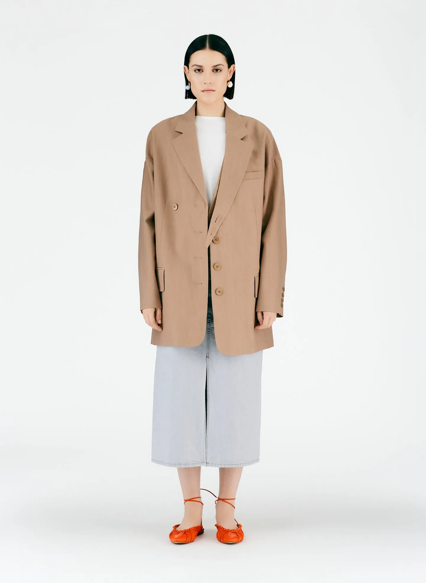 Linen Viscose Car Coat sold by Tibi