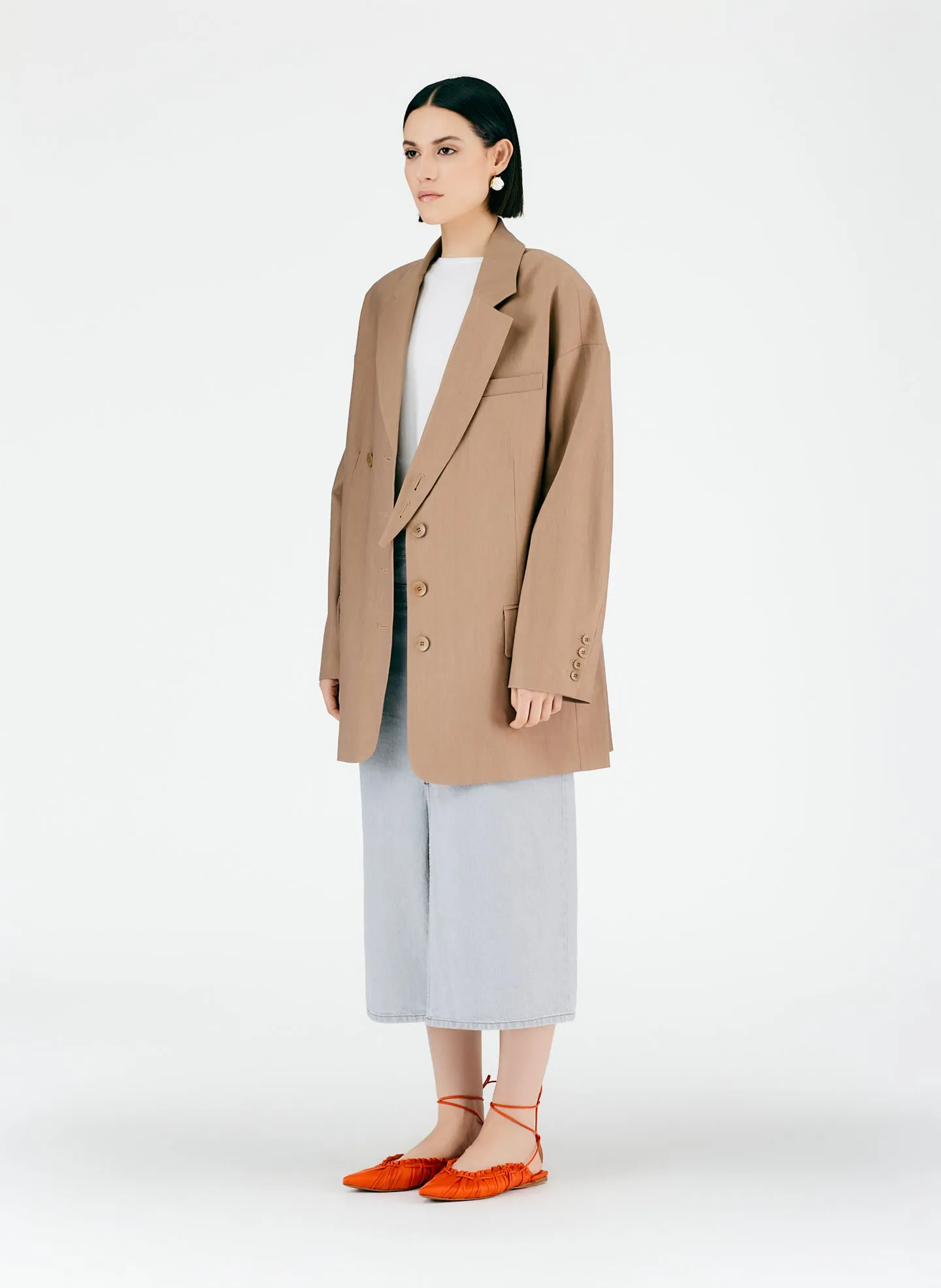 Linen Viscose Car Coat sold by Tibi product image thumbnail 2