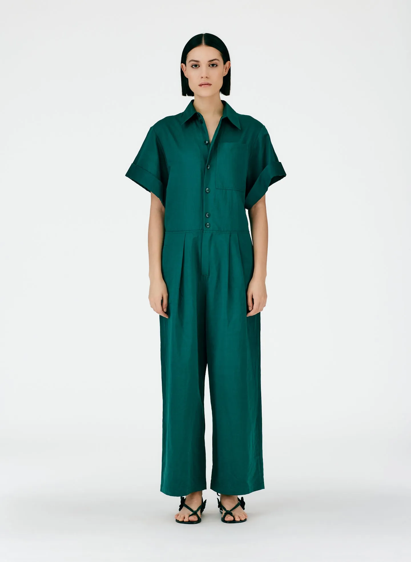 Cotton Linen Sateen Jumpsuit sold by Tibi product image thumbnail 5
