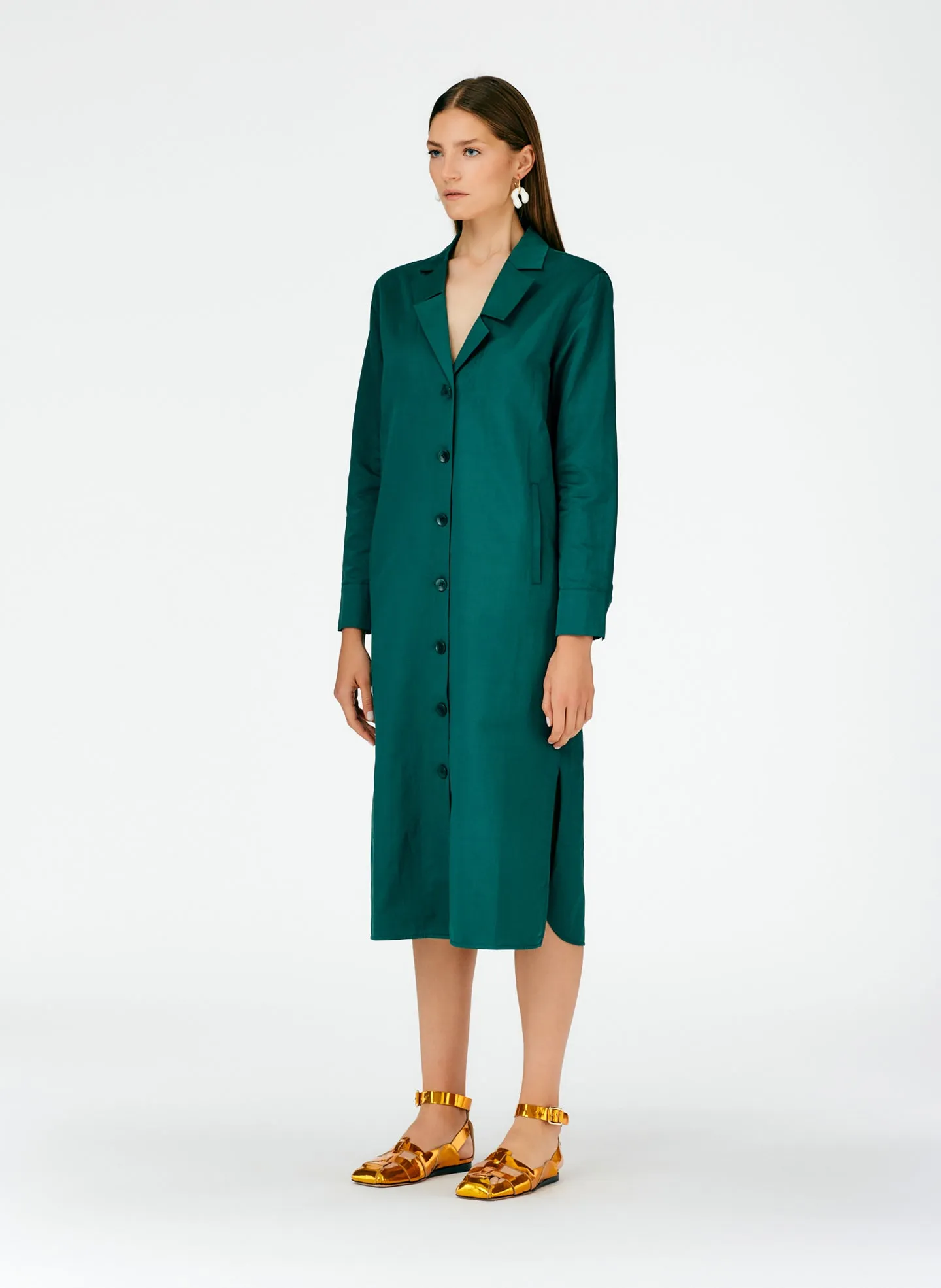 Cotton Linen Sateen Shirtdress sold by Tibi product image thumbnail 2